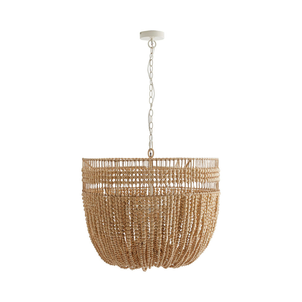 Nina 27.5" White Beaded Empire Silhouette Plug-in Chandelier