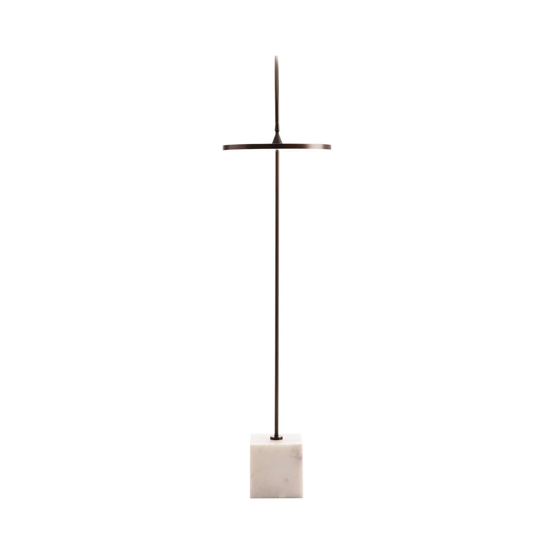 Bronze Adjustable Arc LED Floor Lamp with Marble Base
