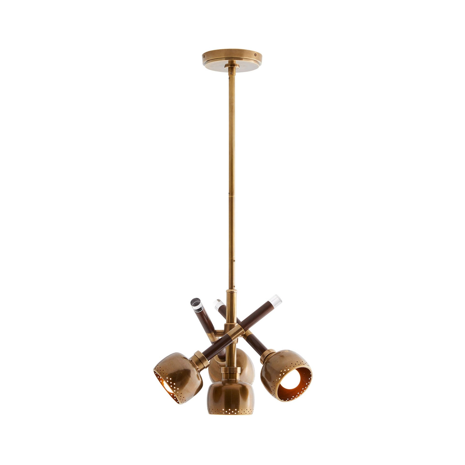 Pavo Vintage Brass and Clear Glass 16.5" Pendant Light