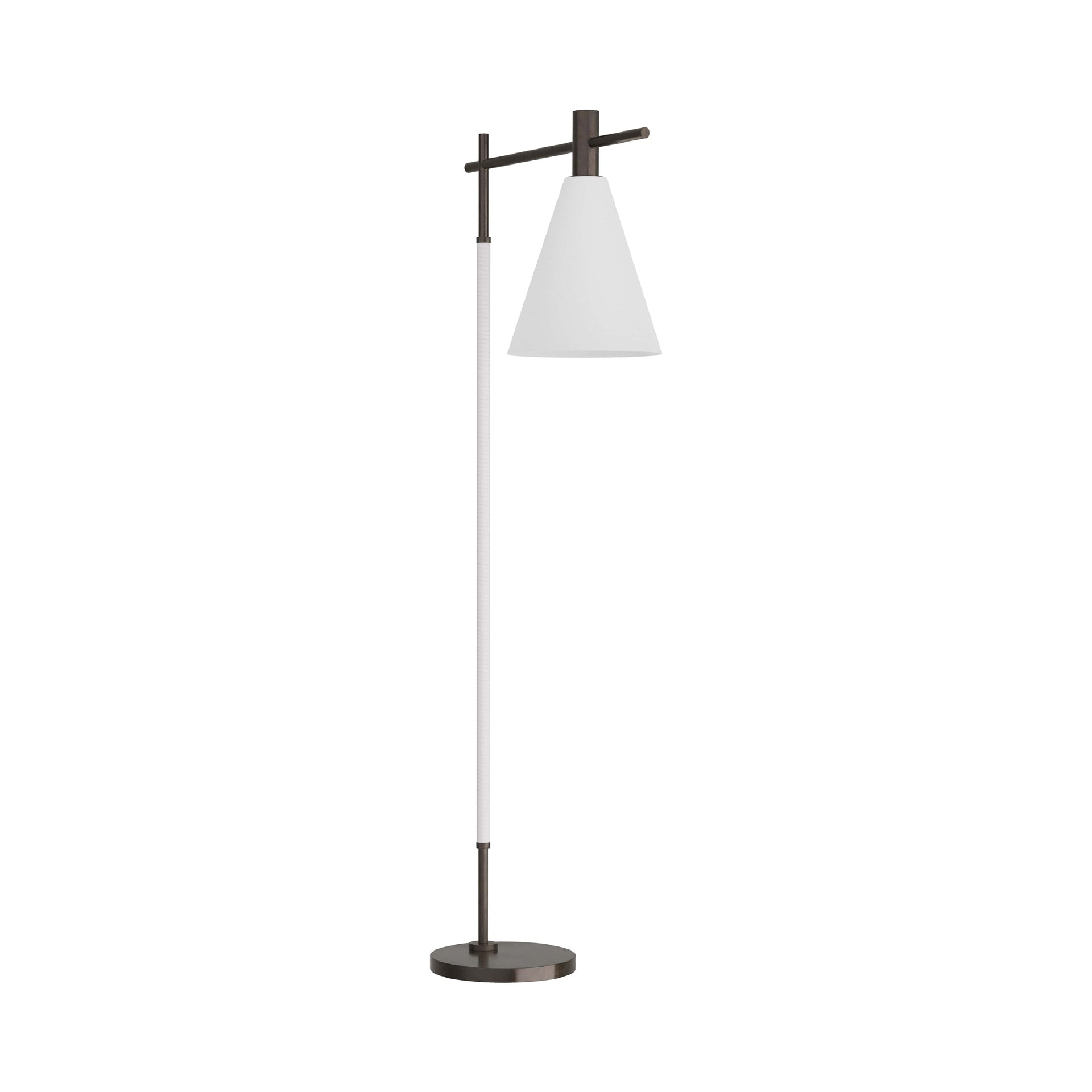 Adjustable Bronze Floor Lamp with Opal Glass Shade