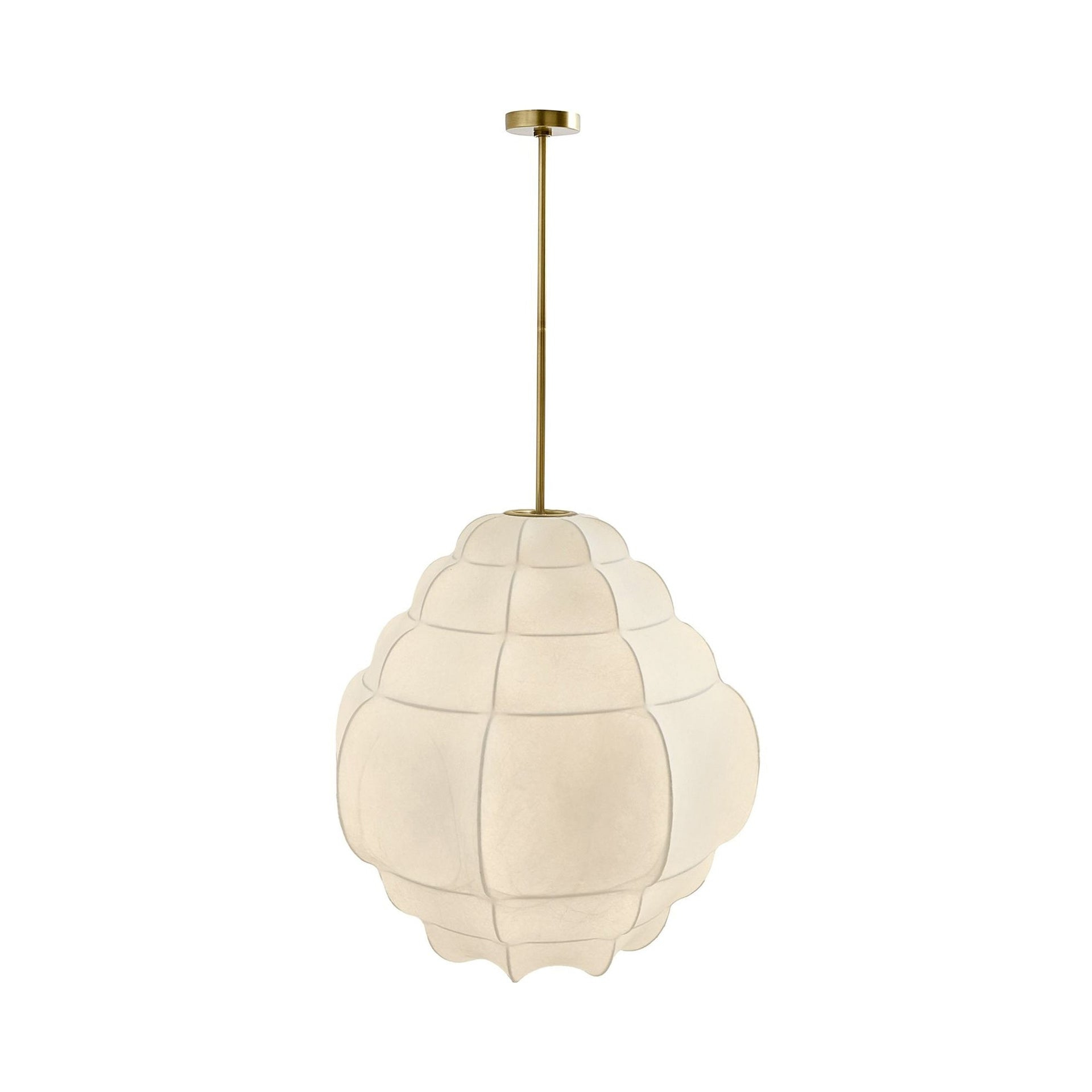 Ivory Vegan Vellum and Brass Tiered Chandelier