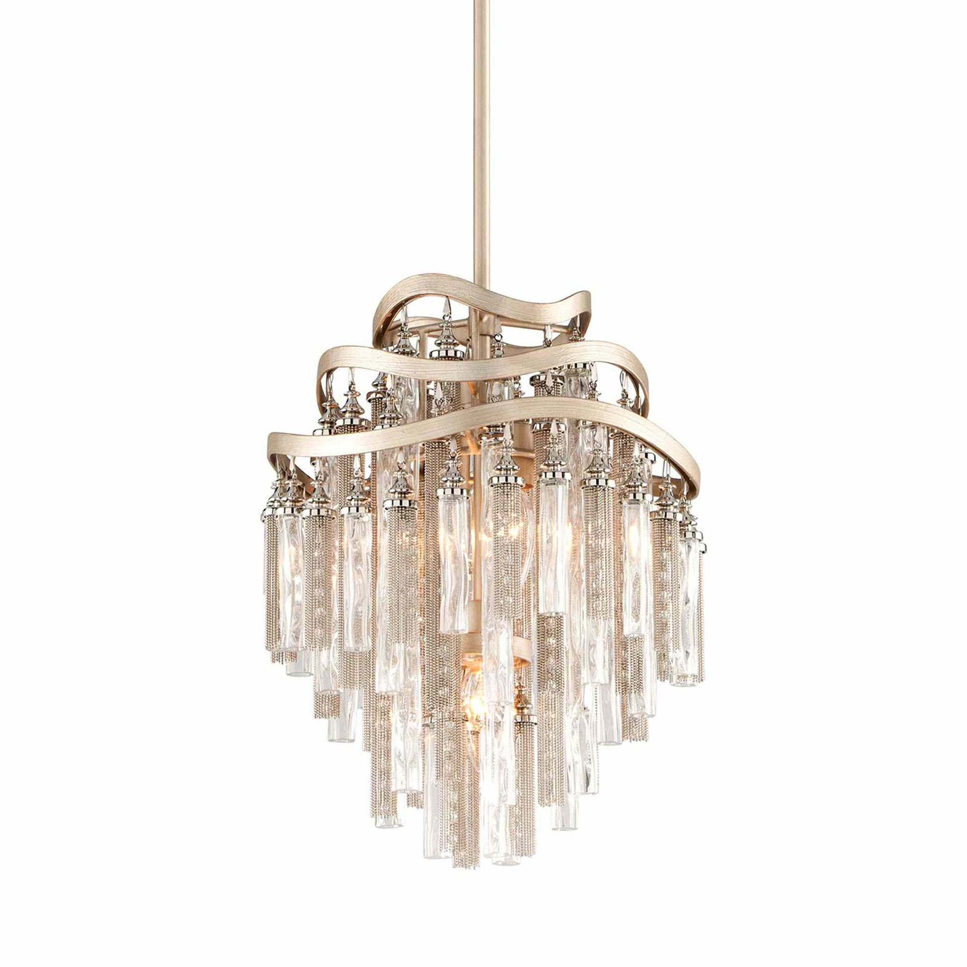 Elegant Chimera 7-Light Pendant in Tranquility Silver with Clear Glass