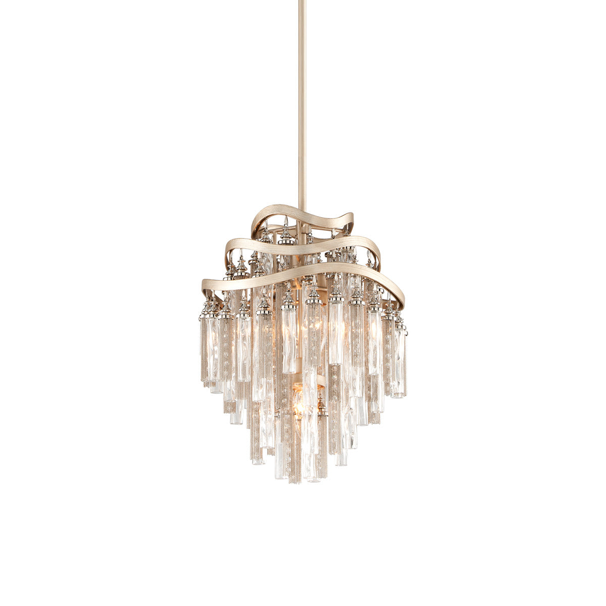 Elegant Chimera 7-Light Pendant in Tranquility Silver with Clear Glass