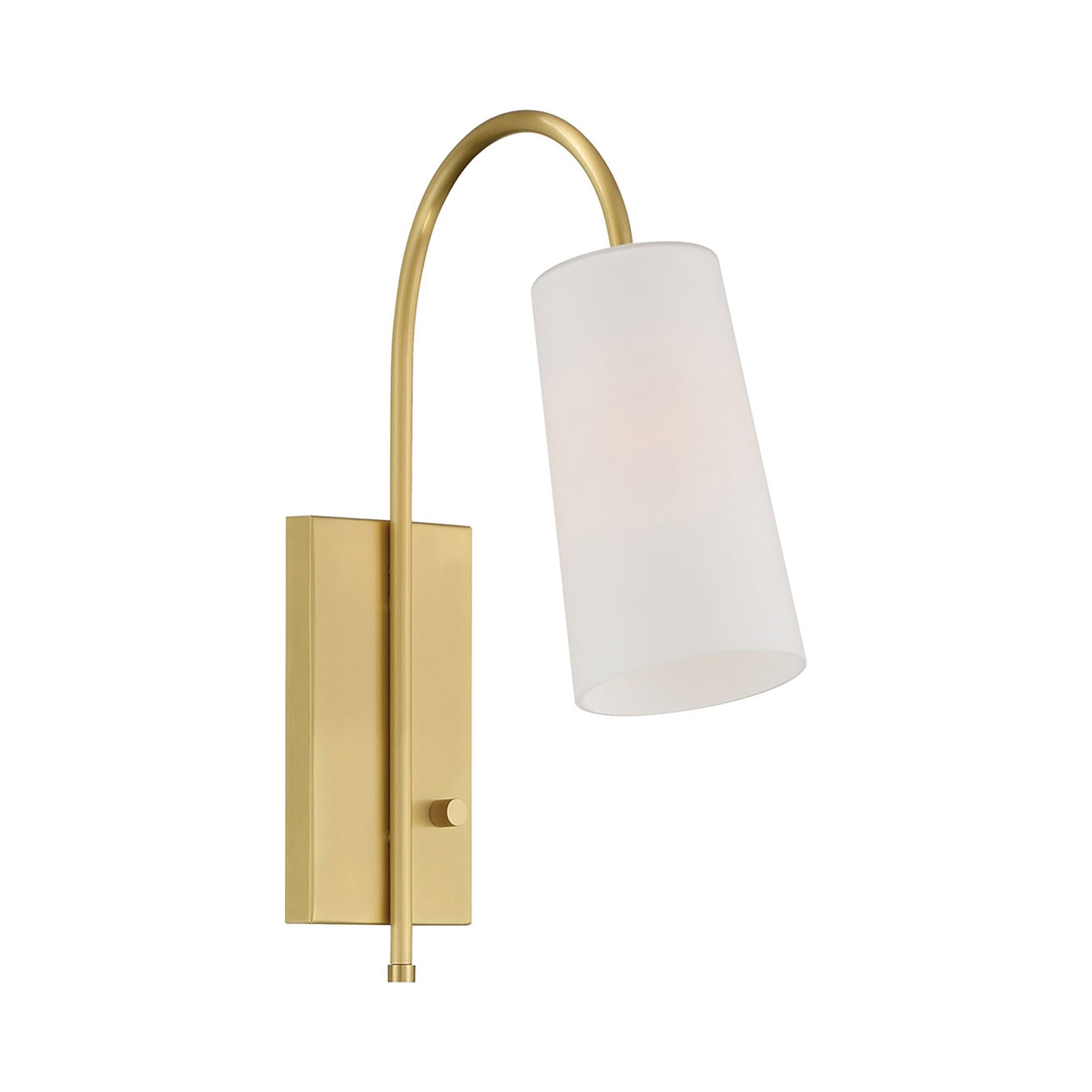 Elegant Alexa Aged Brass Plug-In Sconce with White Glass Shade