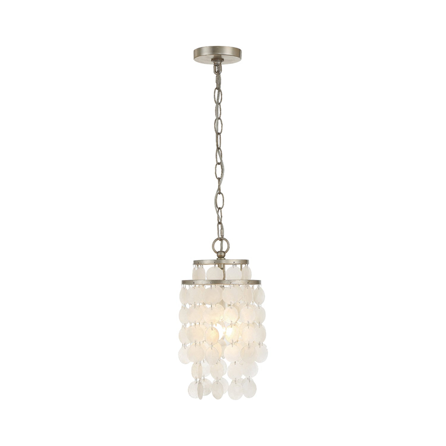 Crystorama Brielle 1 Light Antique Silver Mini Chandelier - 7'' W x 14.5'' H