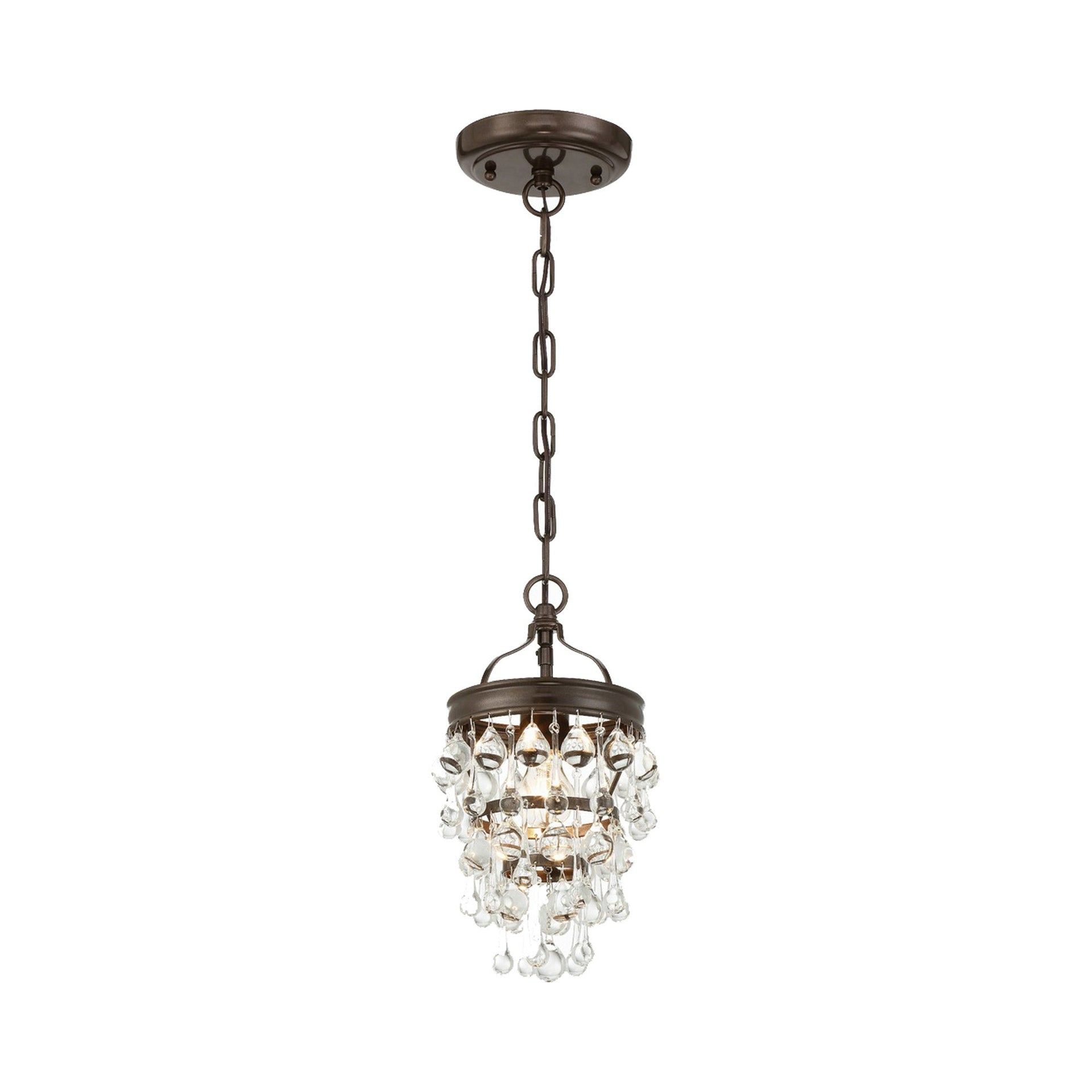Crystorama Calypso 7 1/2"W Vibrant Bronze and Crystal Mini Chandelier