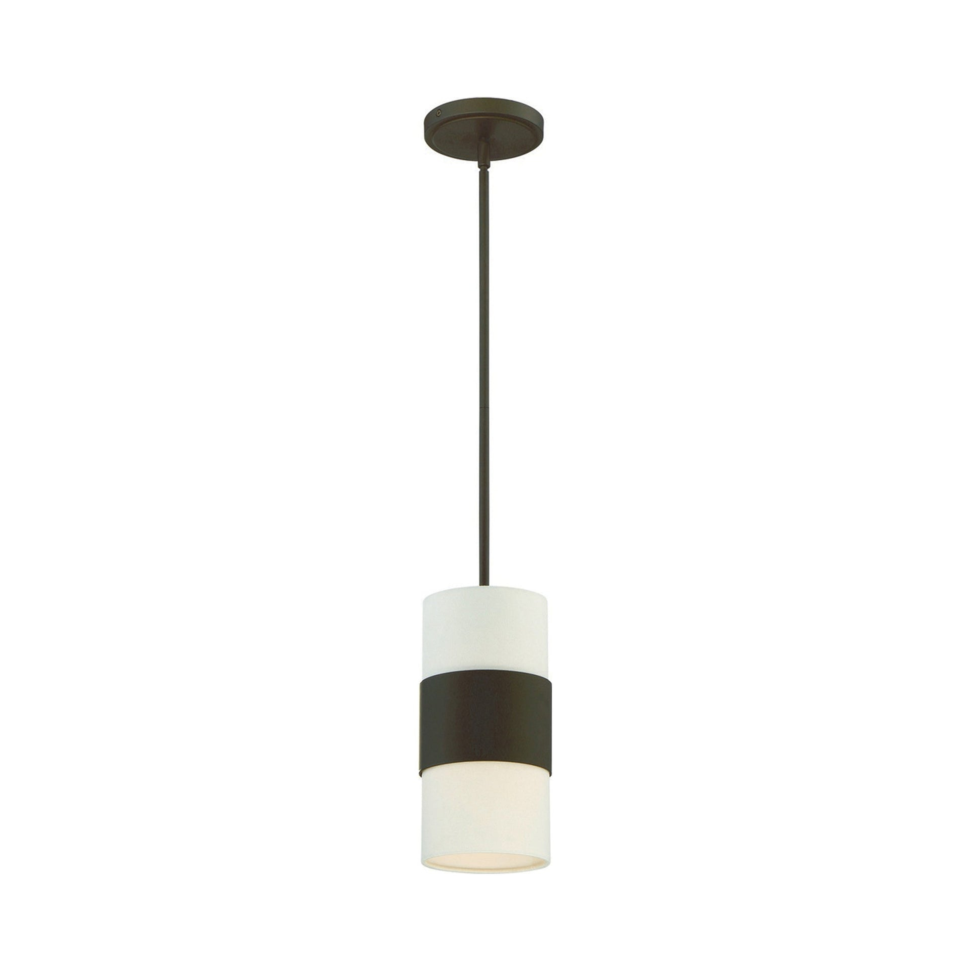 Grayson Dark Bronze Mini Pendant with Silk Shade