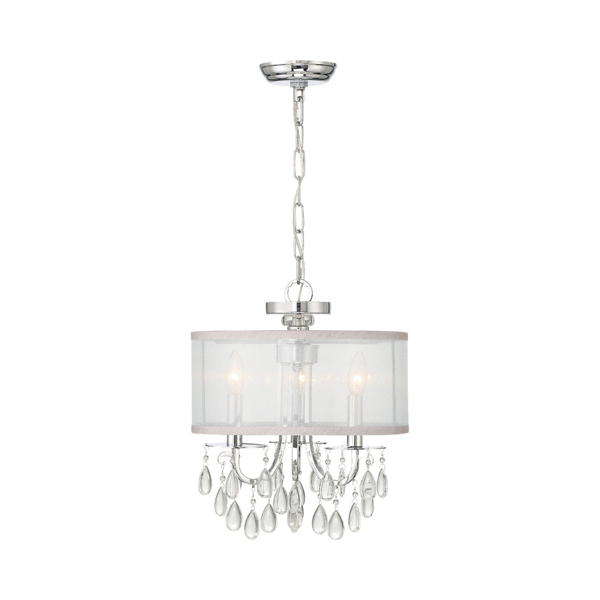 Three Light Chandelier In Minimalist Style 14 Inches Wide By 17 Inches High-Polished Chrome Finish    -Traditional Installation Crystorama Lighting