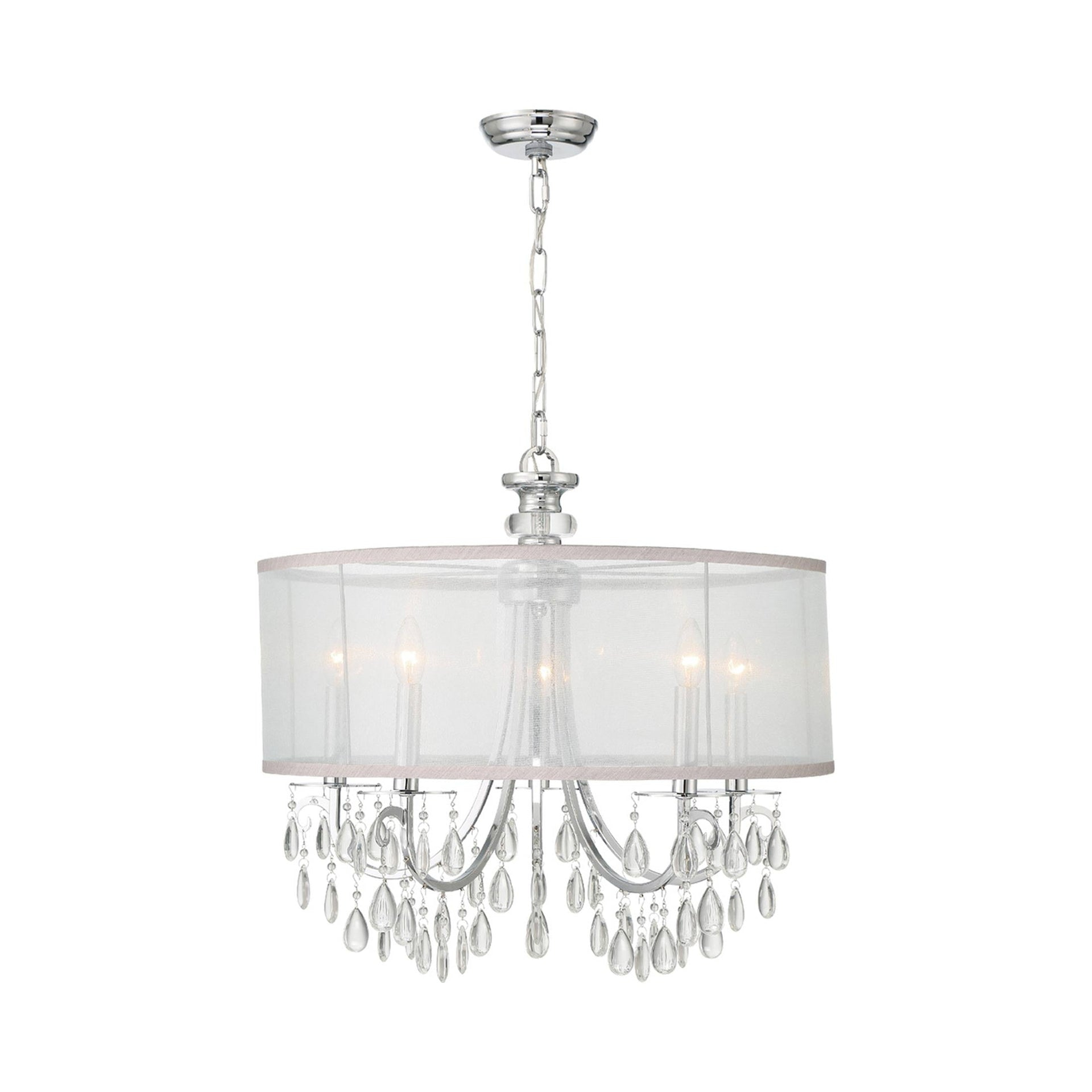 Five Light Chandelier In Minimalist Style 24 Inches Wide By 23 Inches High-Polished Chrome Finish    -Traditional Installation Crystorama Lighting