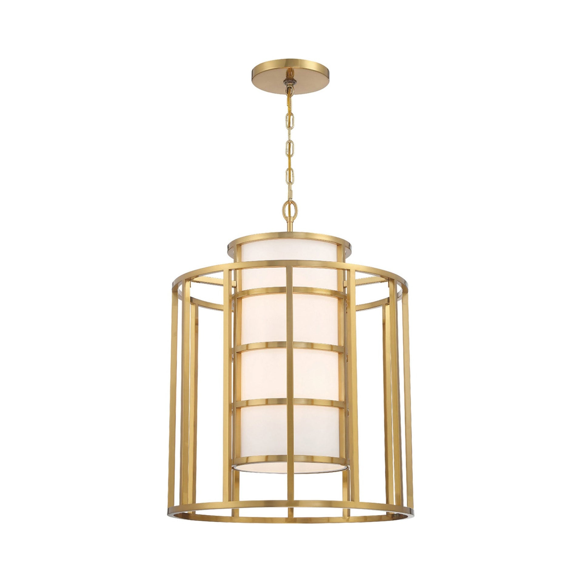 Luxe Gold Mini Drum 6-Light Silk Chandelier