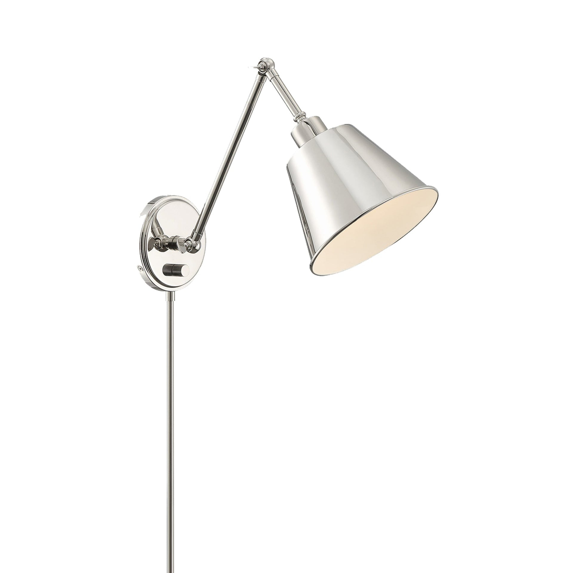 Crystorama Lighting Mitchell 1 - Light Swing Arm Lamp in  Polished Nickel