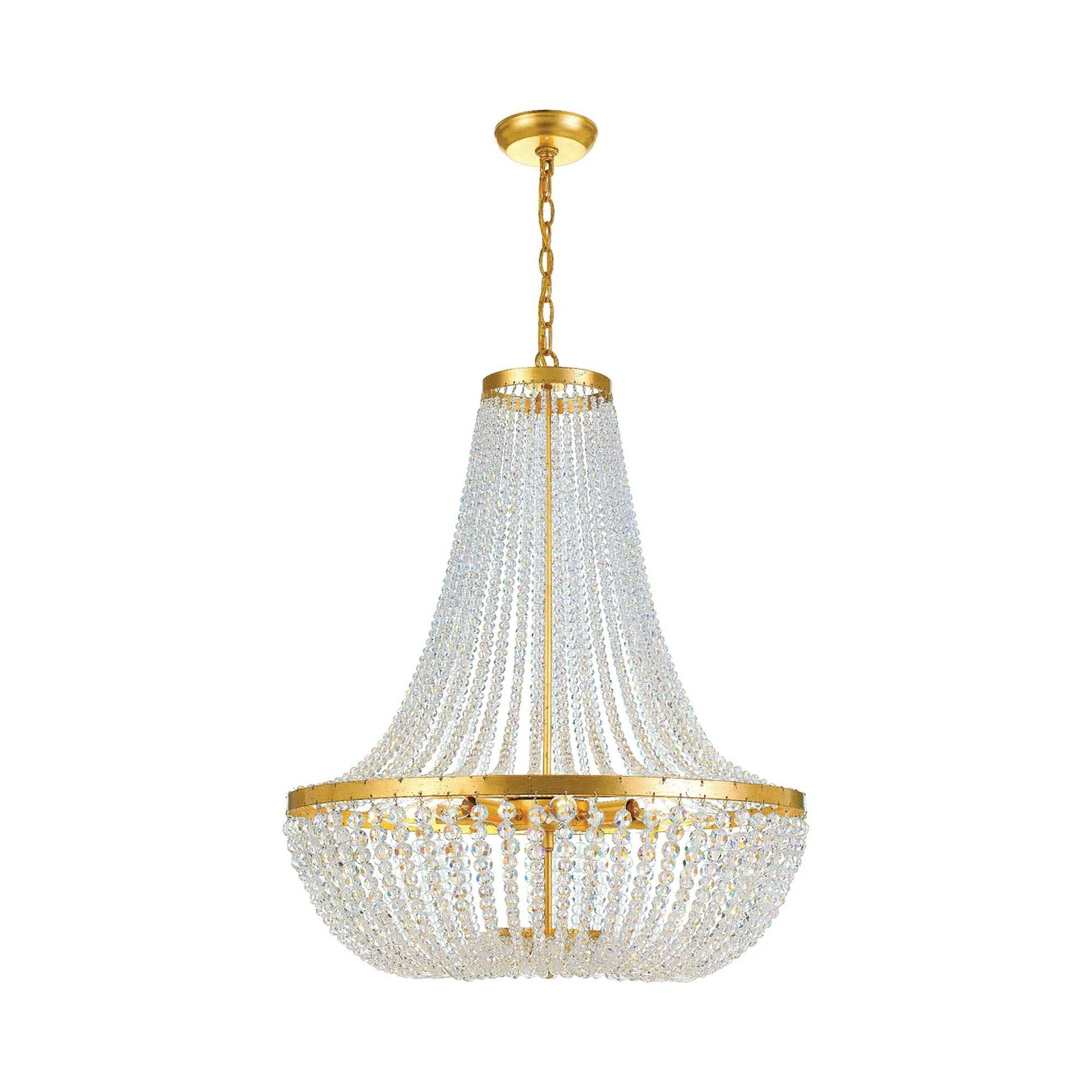 Crystorama Rylee 8 Light Antique Gold Chandelier - 24.75'' W x 31.25'' H