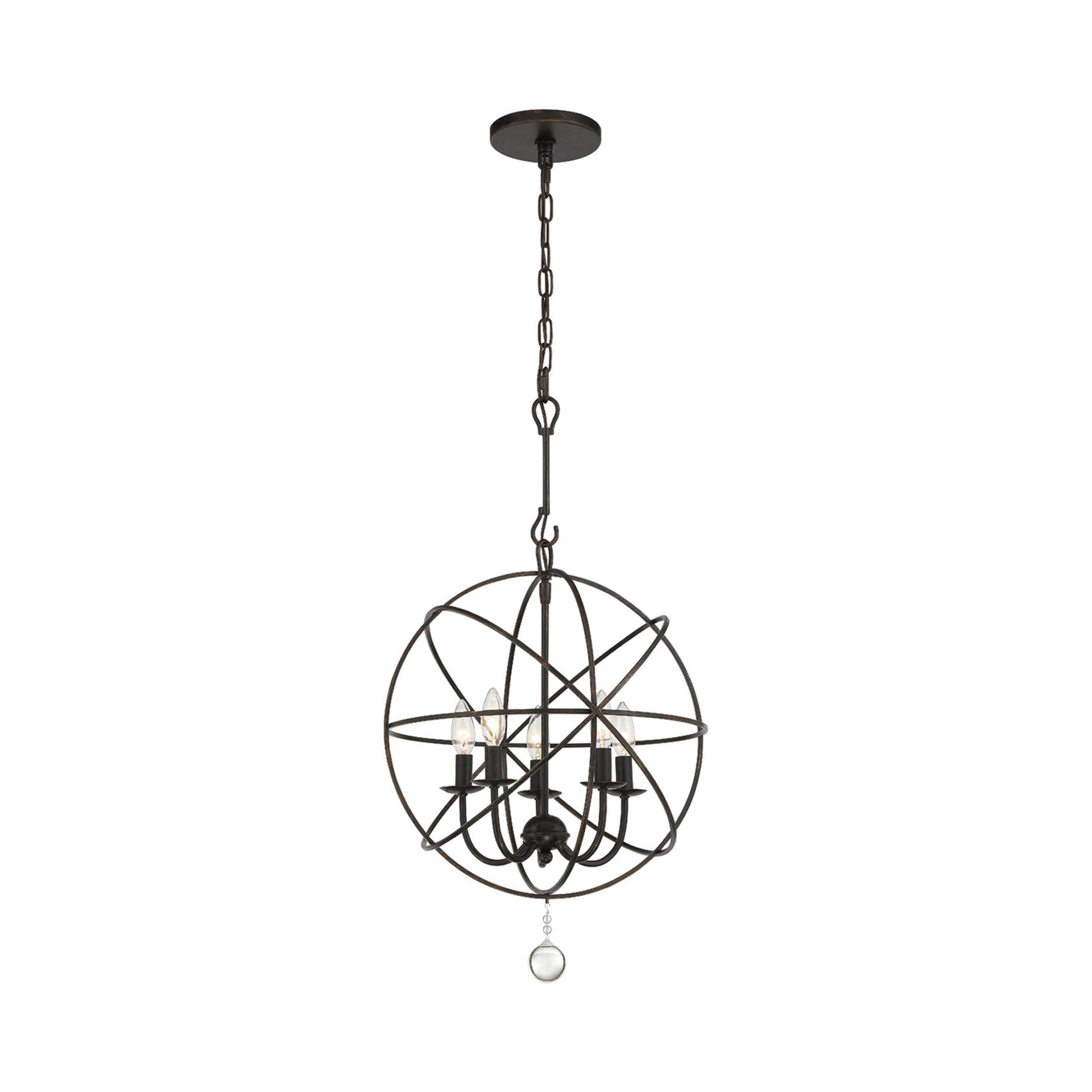 Five Light Mini Chandelier In Minimalist Style 17 Inches Wide By 23 Inches High-English Bronze Finish    -Traditional Installation Crystorama