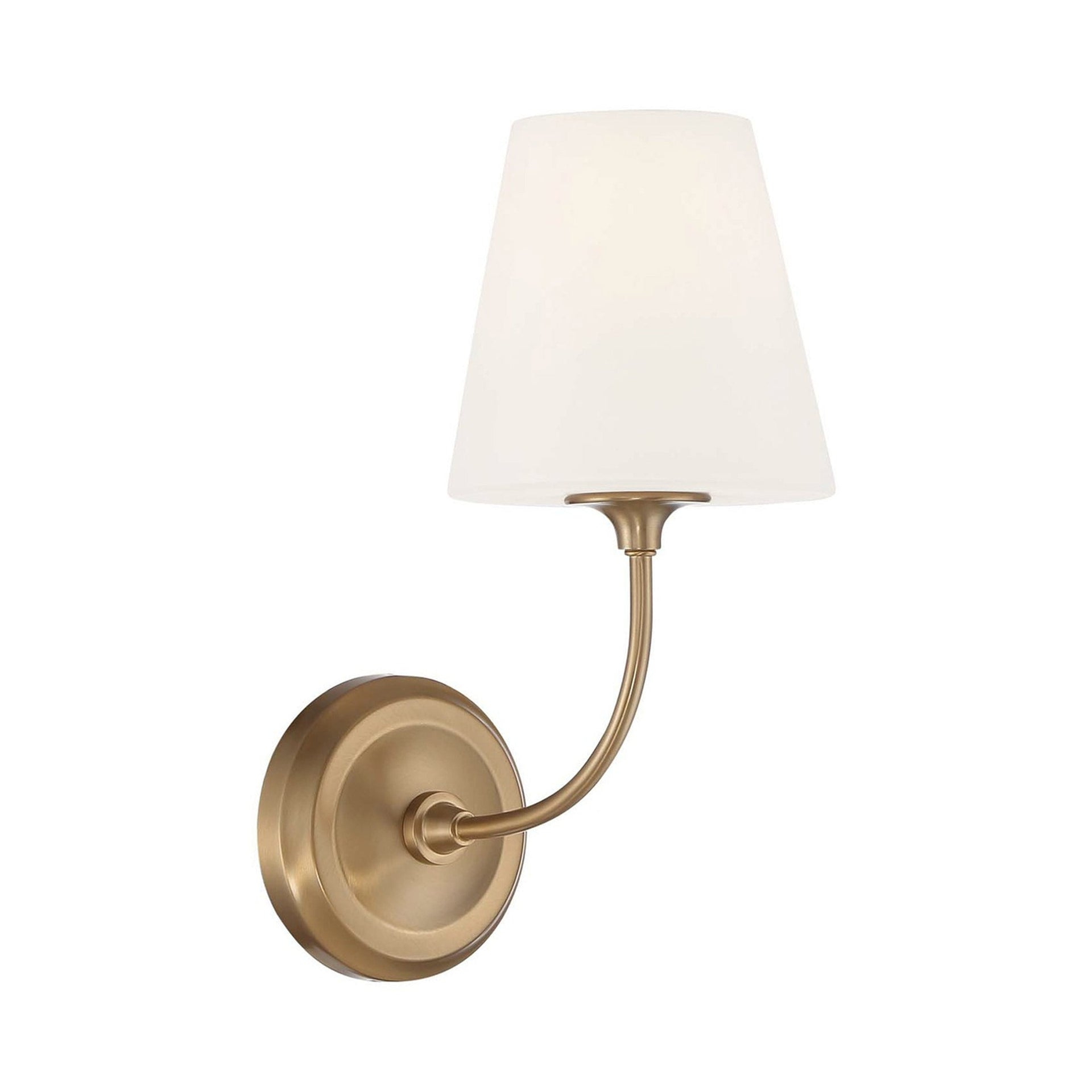 Vibrant Gold Geometric Sconce with White Glass Shade