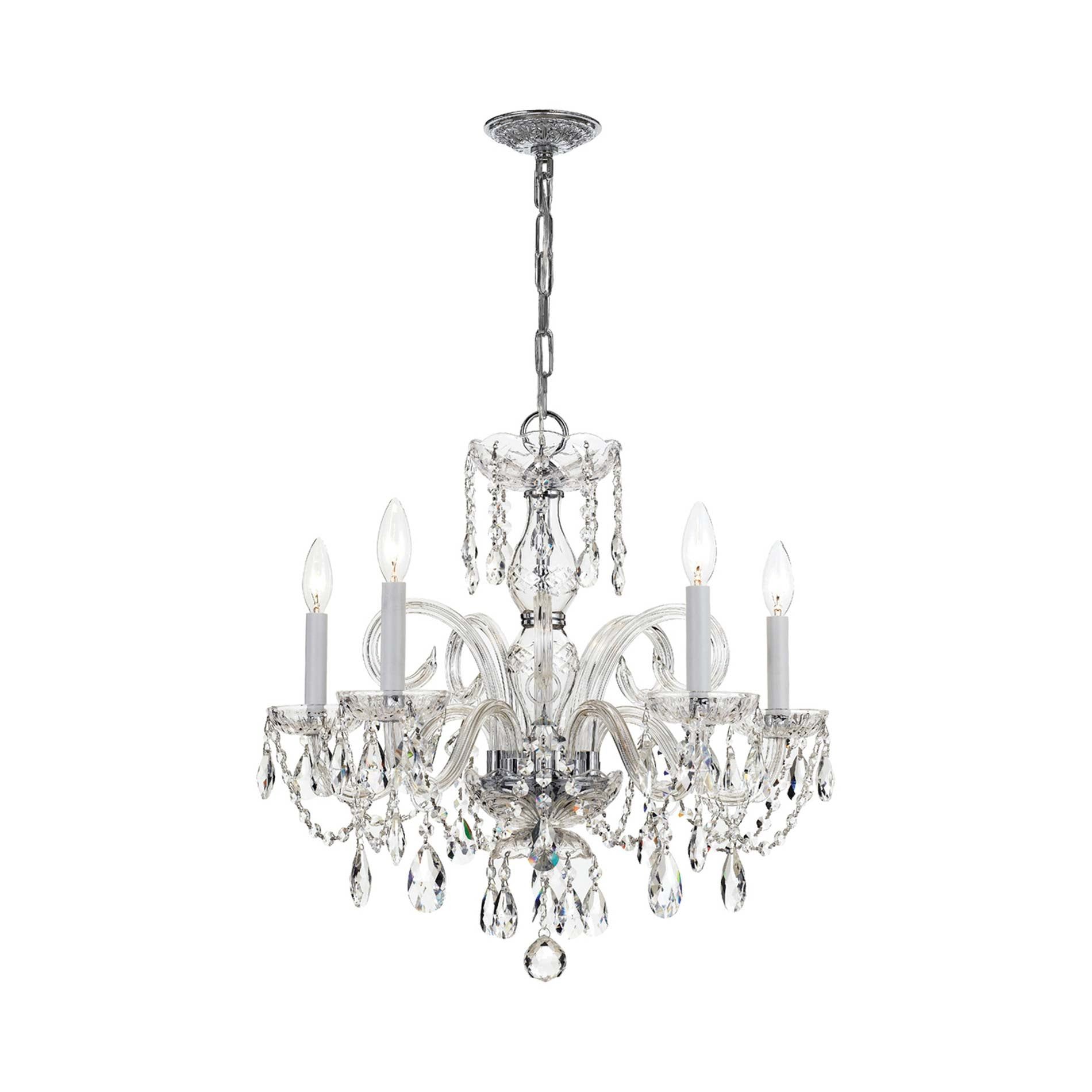 Swarovski Crystal Elegance 5-Light Polished Chrome Chandelier