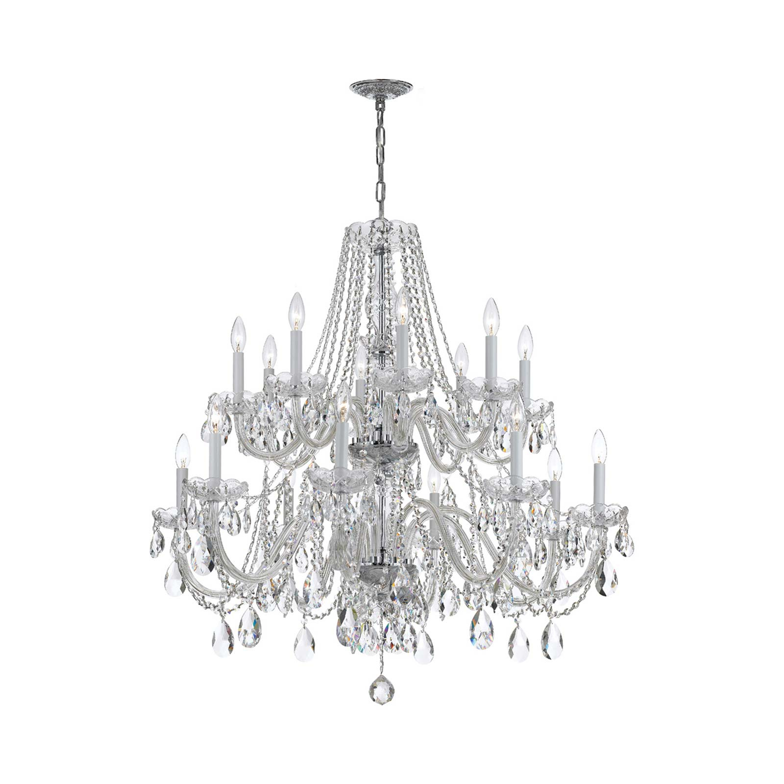 Crystorama Traditional Crystal 37"W Polished Chrome 16-Light Chandelier