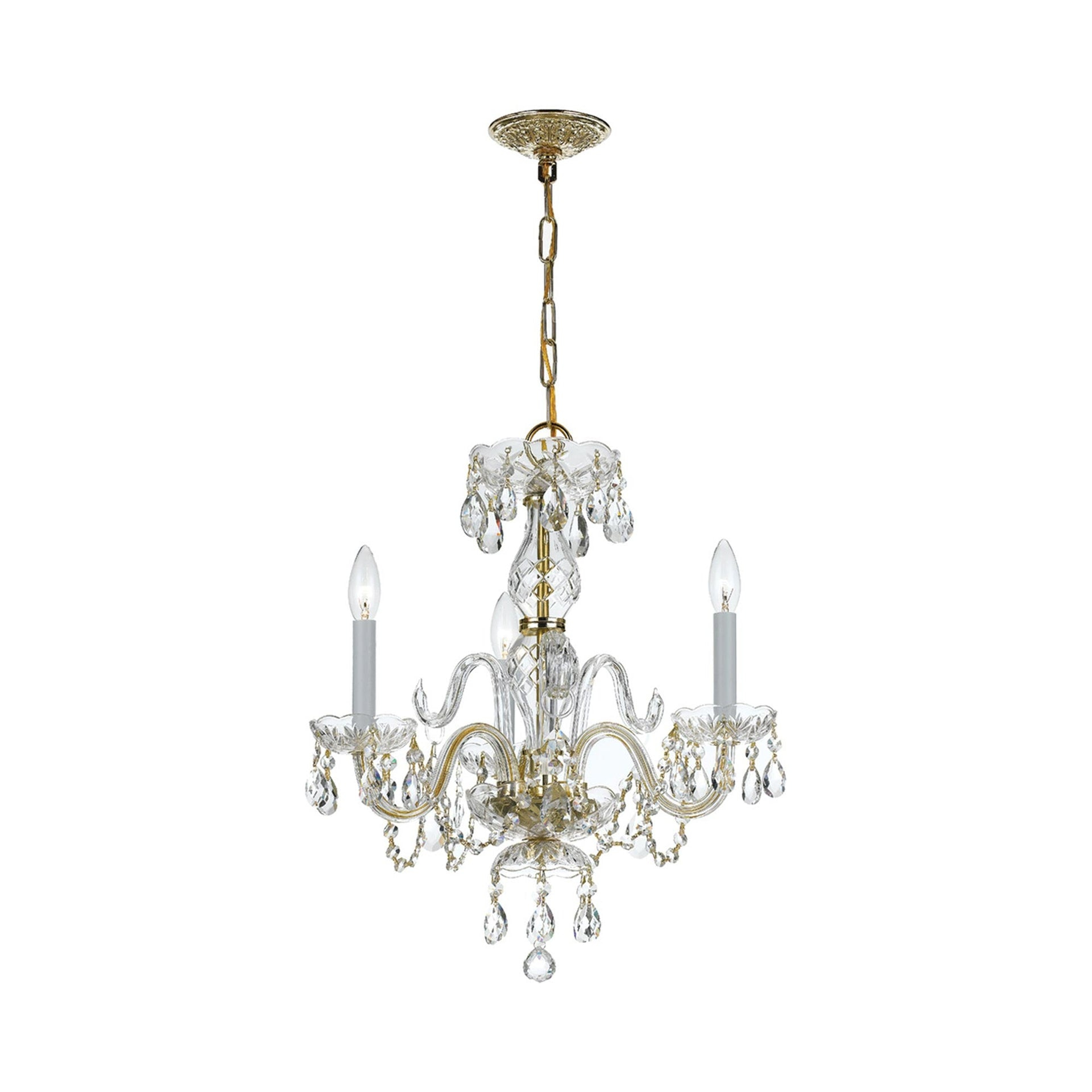 Crystorama Lighting - Crystal - Three Light Mini Chandelier in Classic Style -