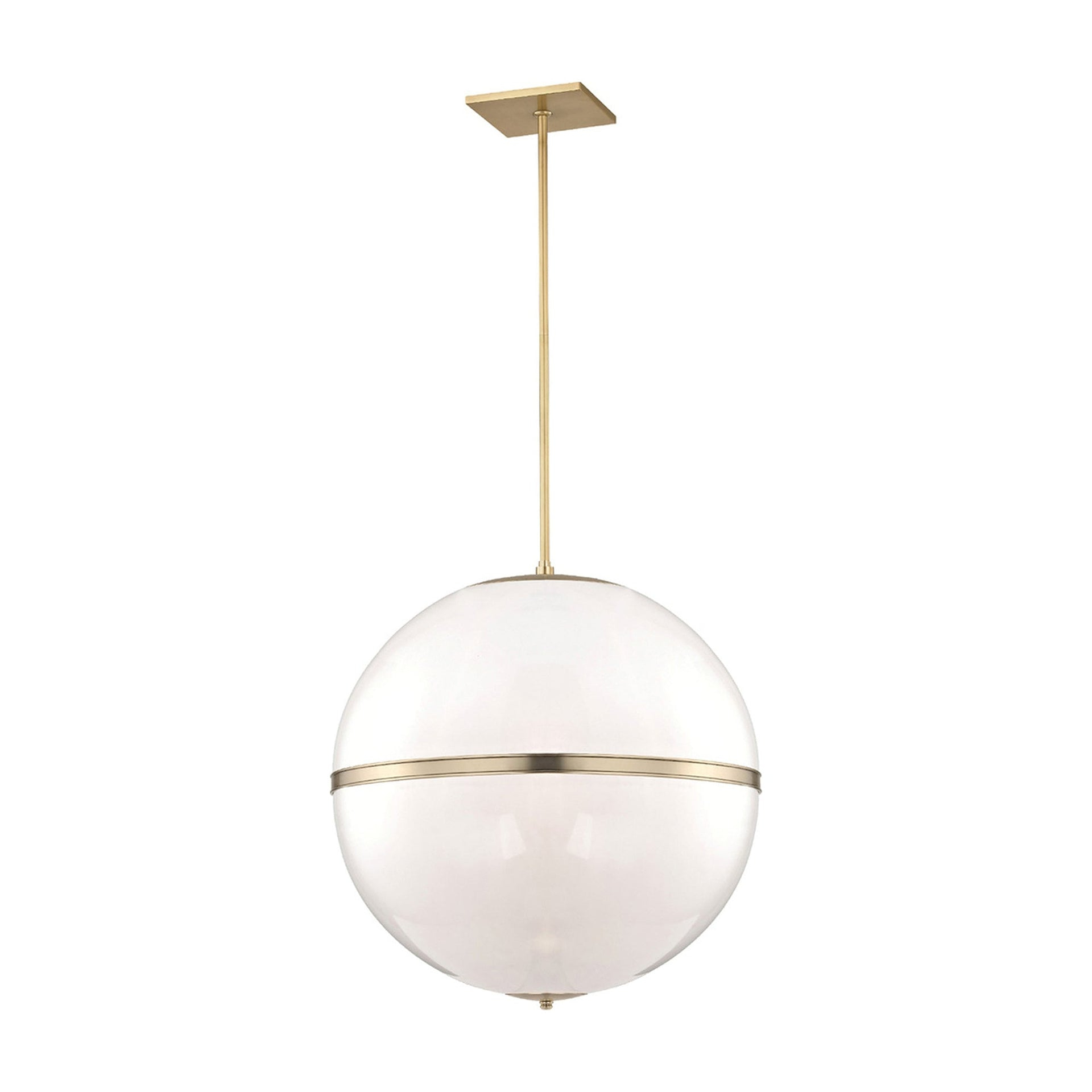Aurora Aged Brass 4-Light Chandelier with Crystal Glass Shade