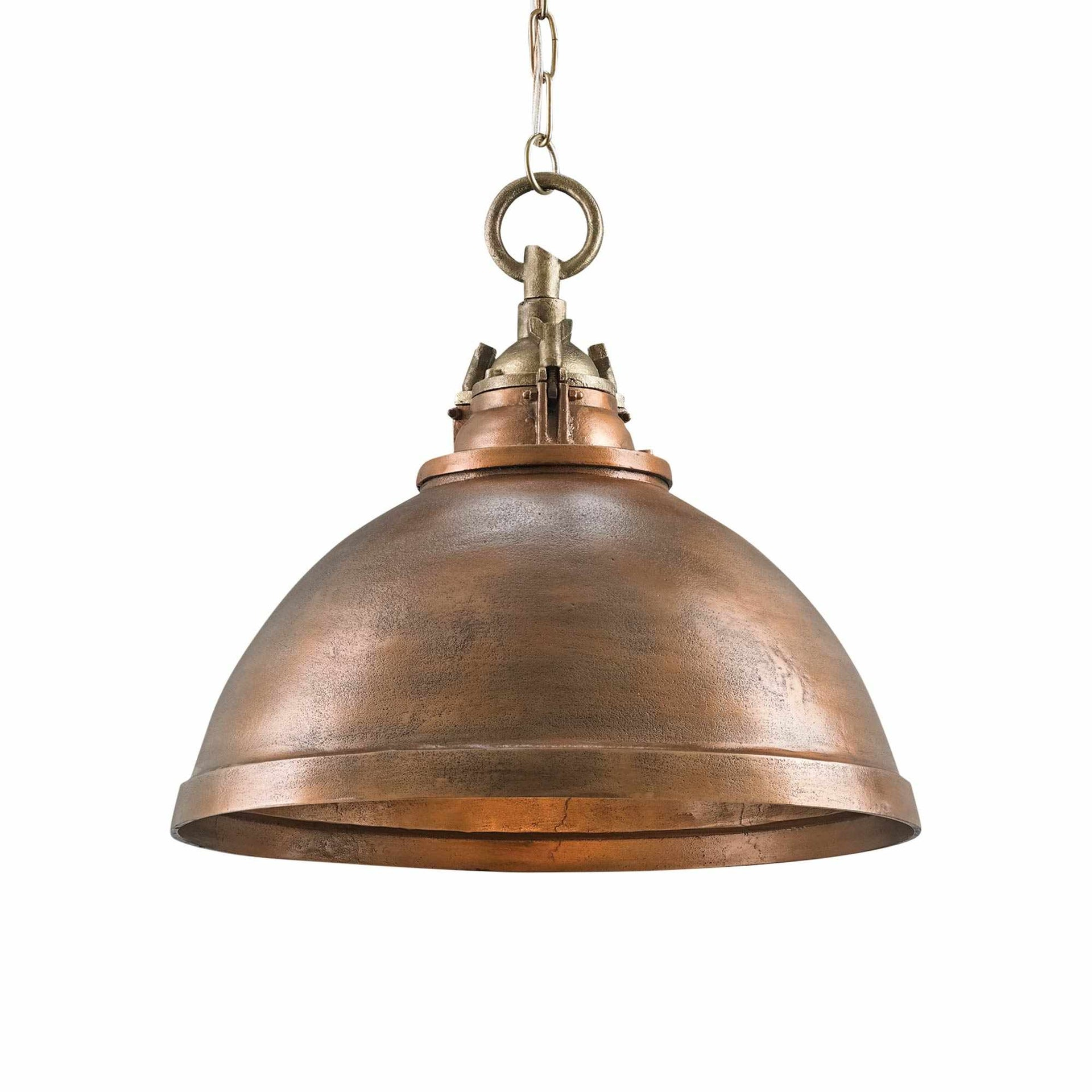 Admiral Rustic 1-Light Dome Pendant in Copper/Antique Brass