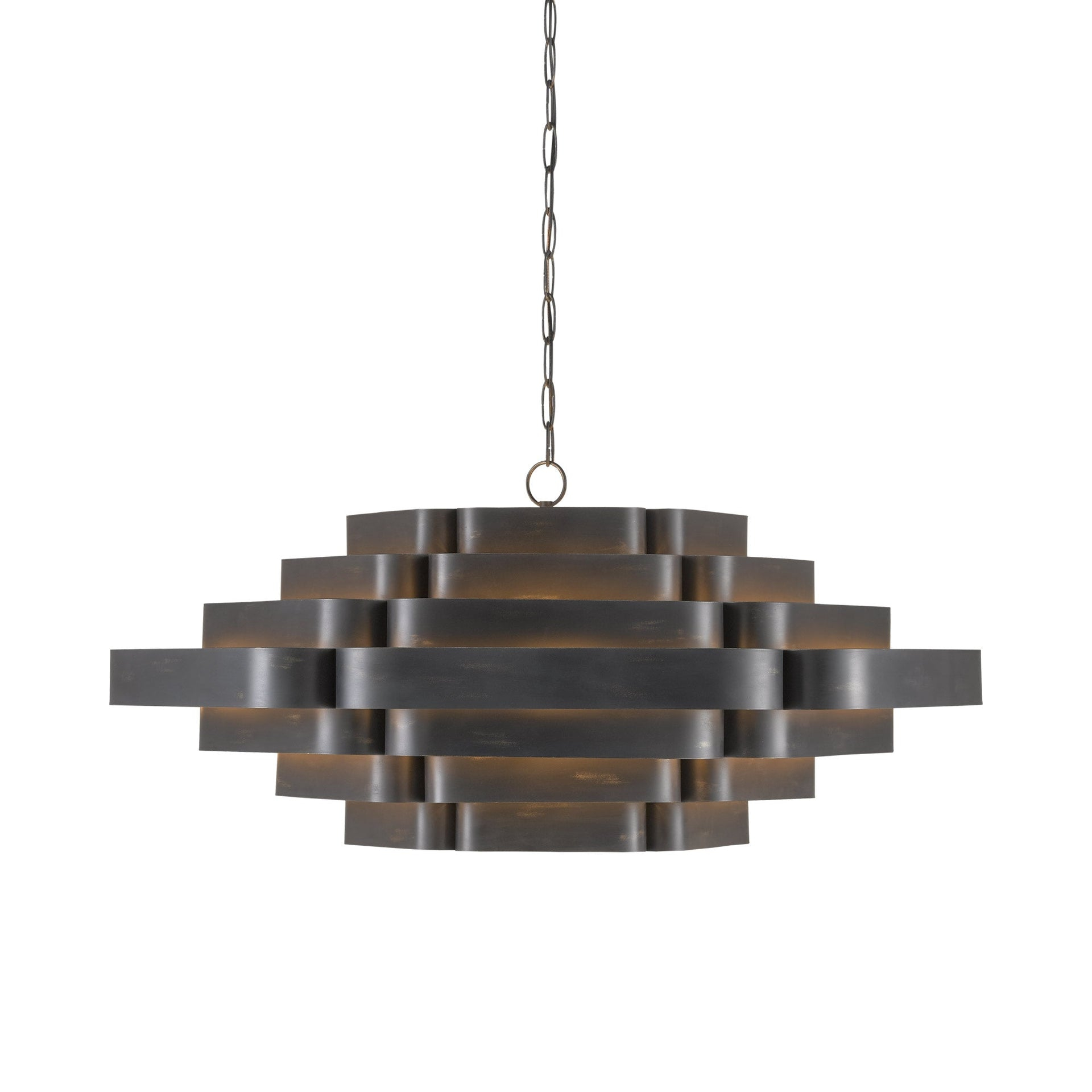 Bailey 6-Light French Black and Gold Leaf Chandelier