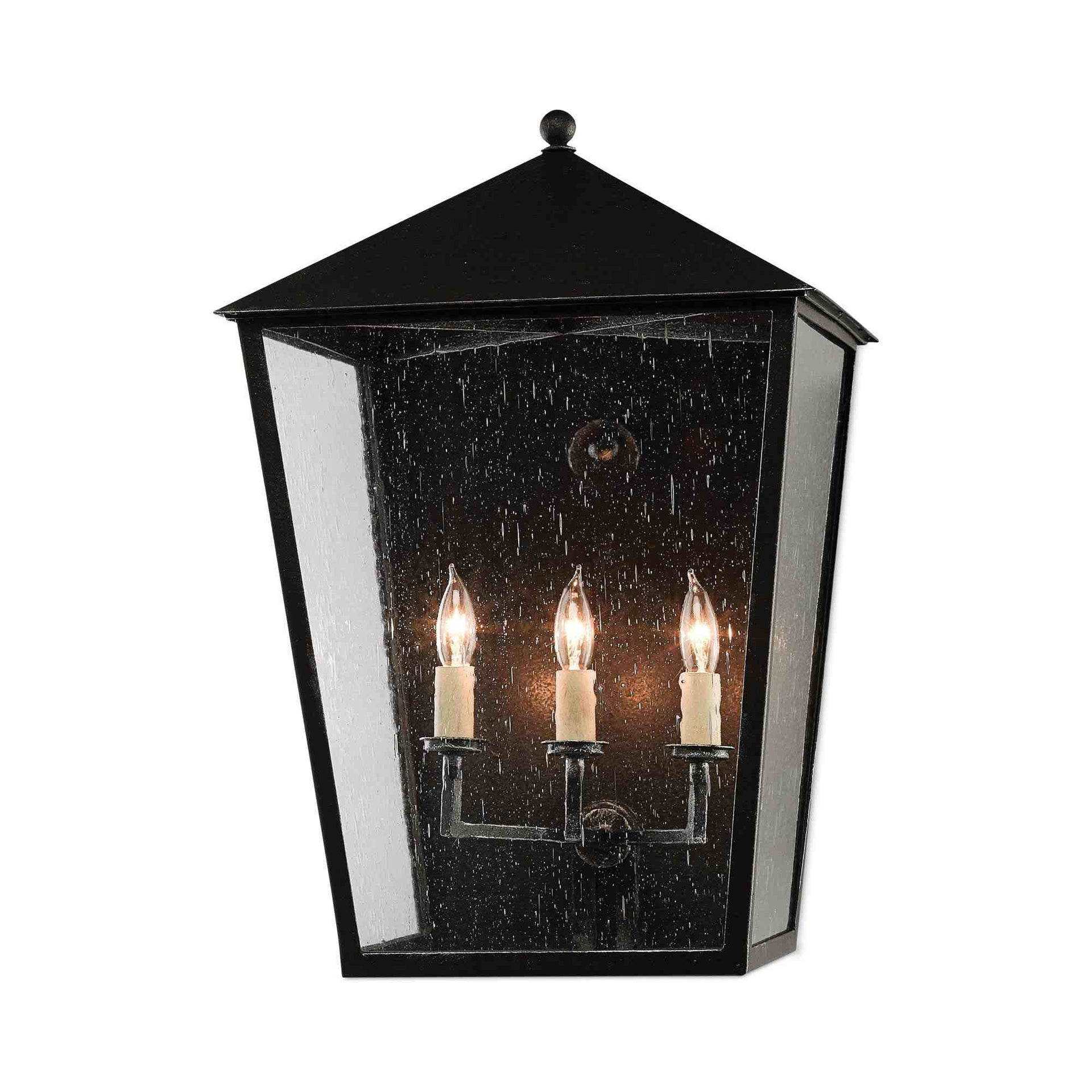 Leanne Outdoor Sconce - Black / Large