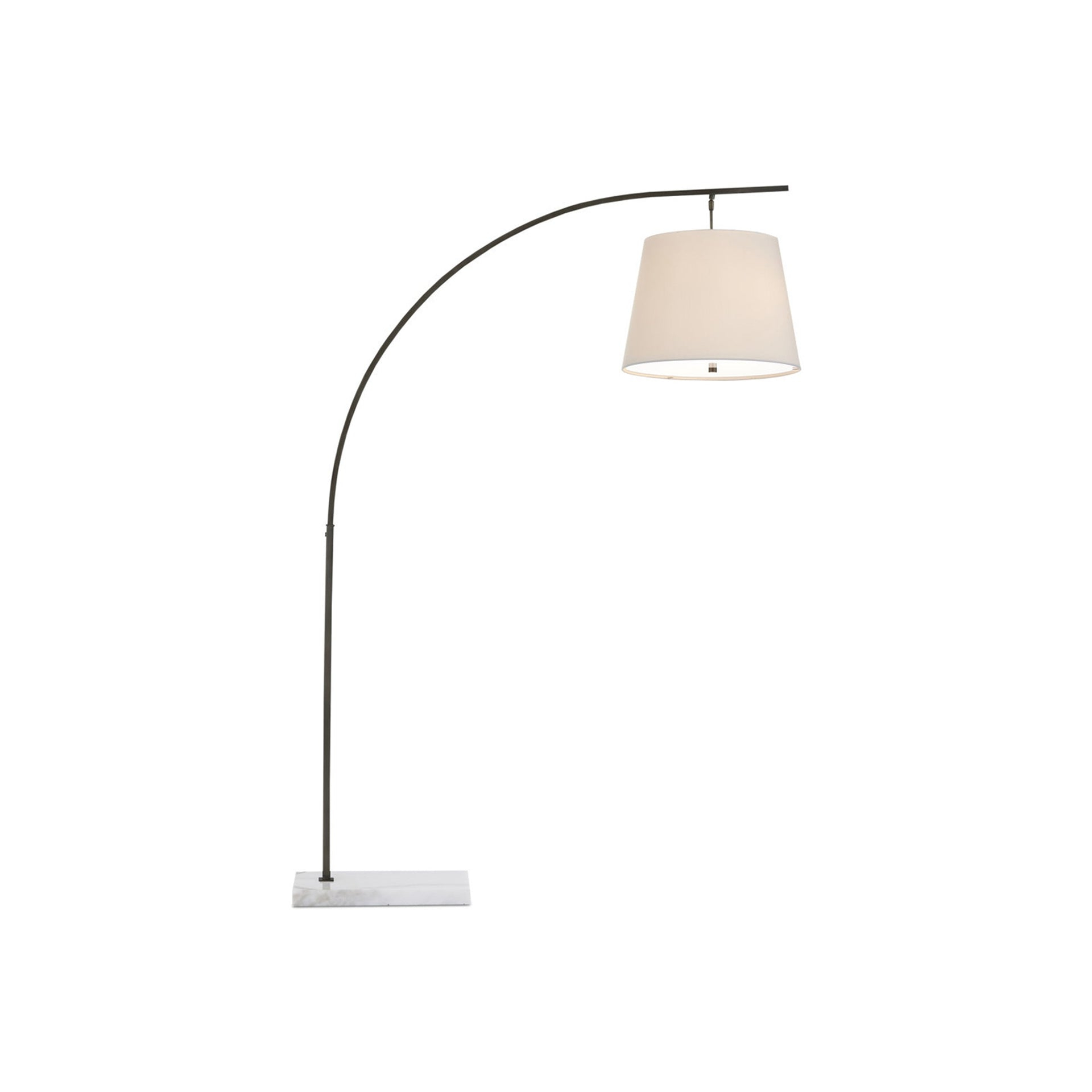 Adjustable Oil Rubbed Bronze Arc Floor Lamp with White Shade
