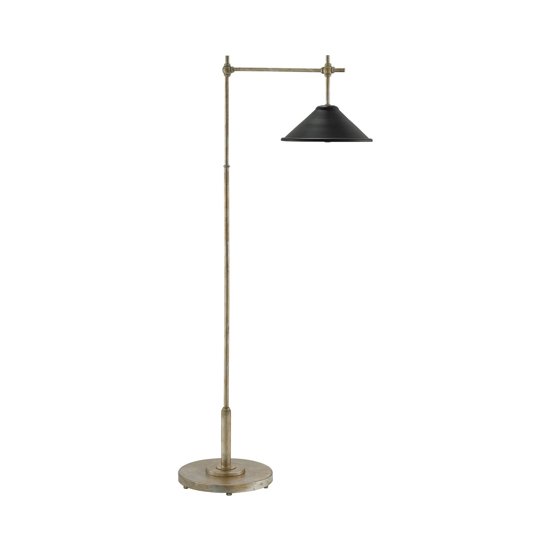 Dao Silver Granello & Satin Black Edison Floor Lamp
