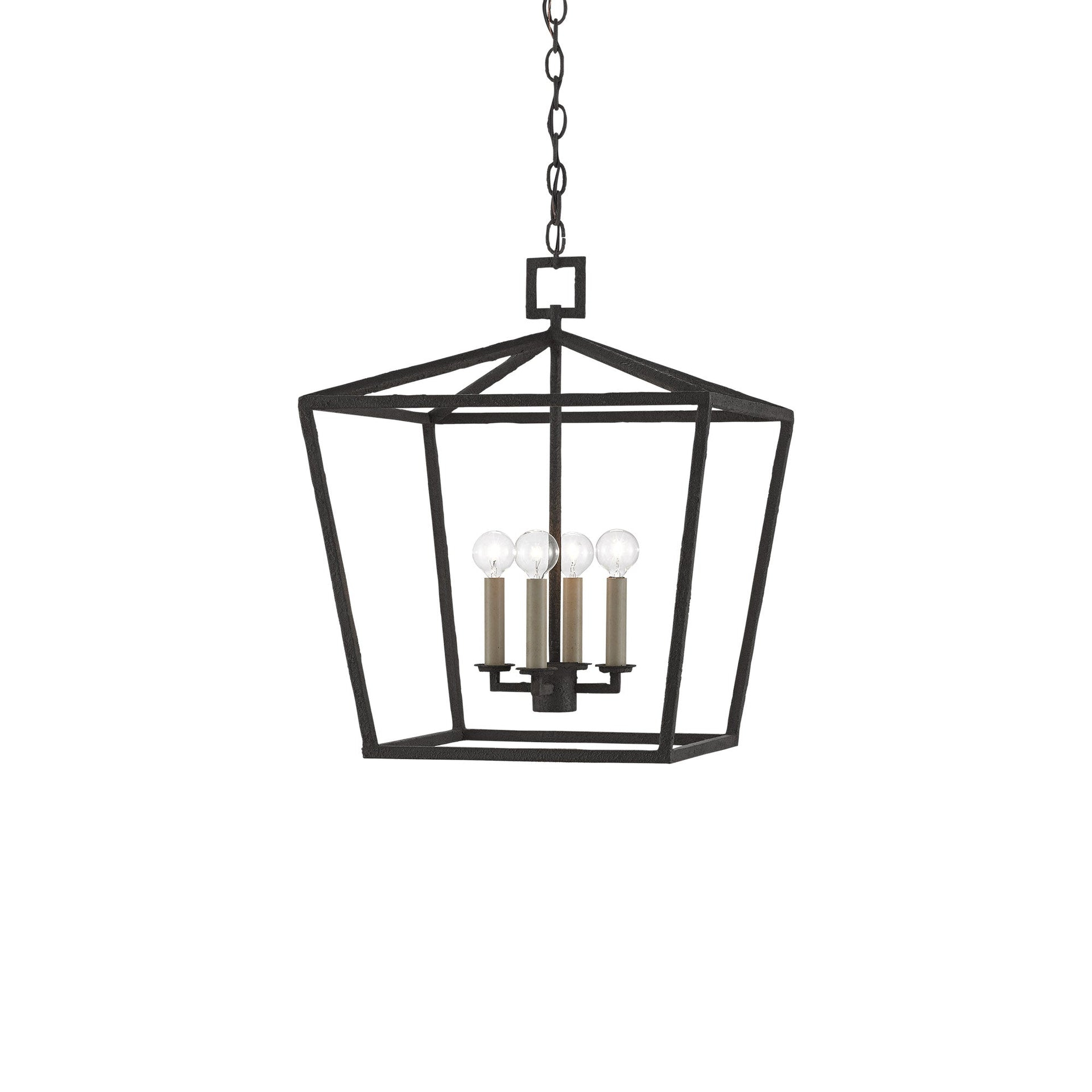 Mole Black Adjustable Height 4-Light Cage Pendant