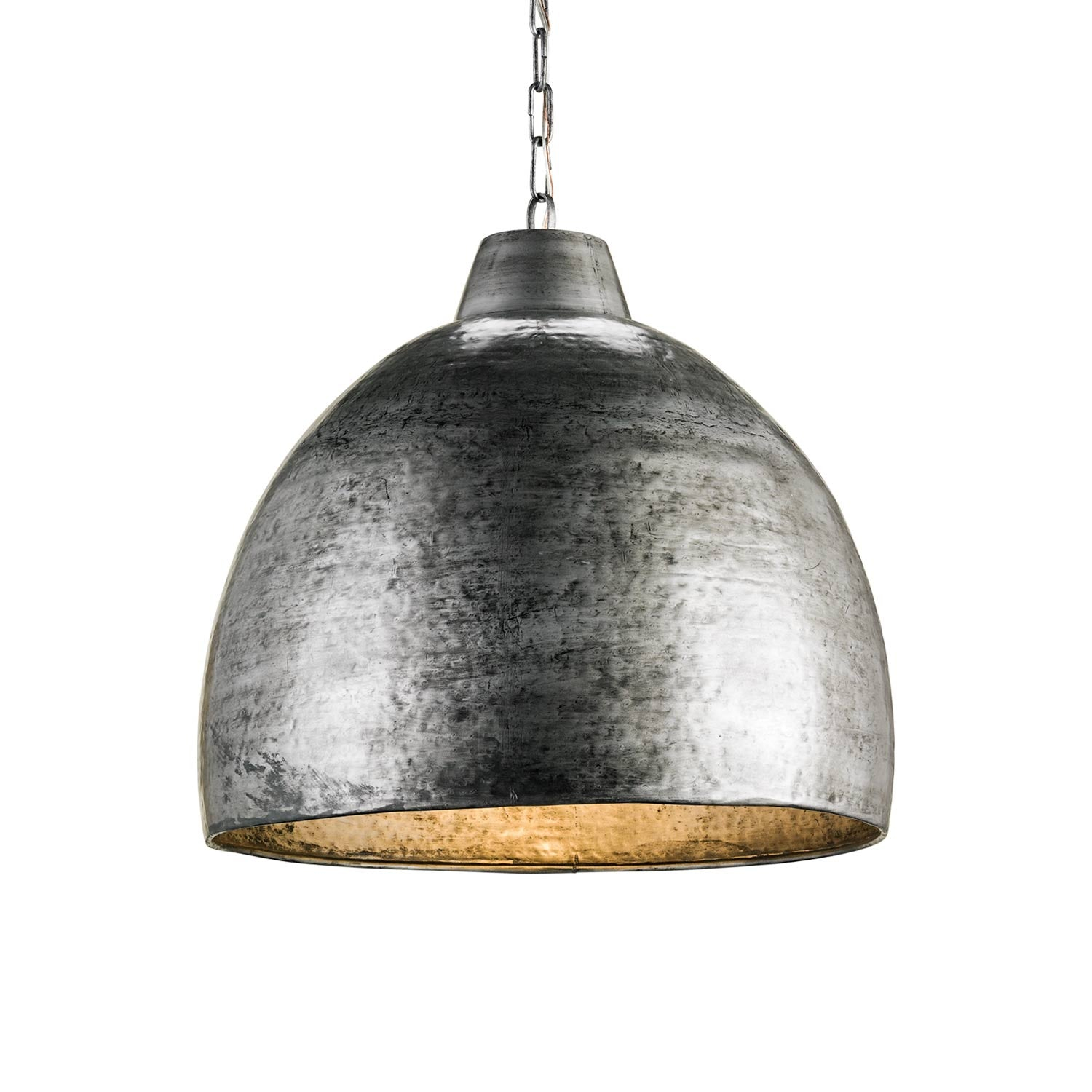 Blackened Steel Industrial Bowl Pendant Light