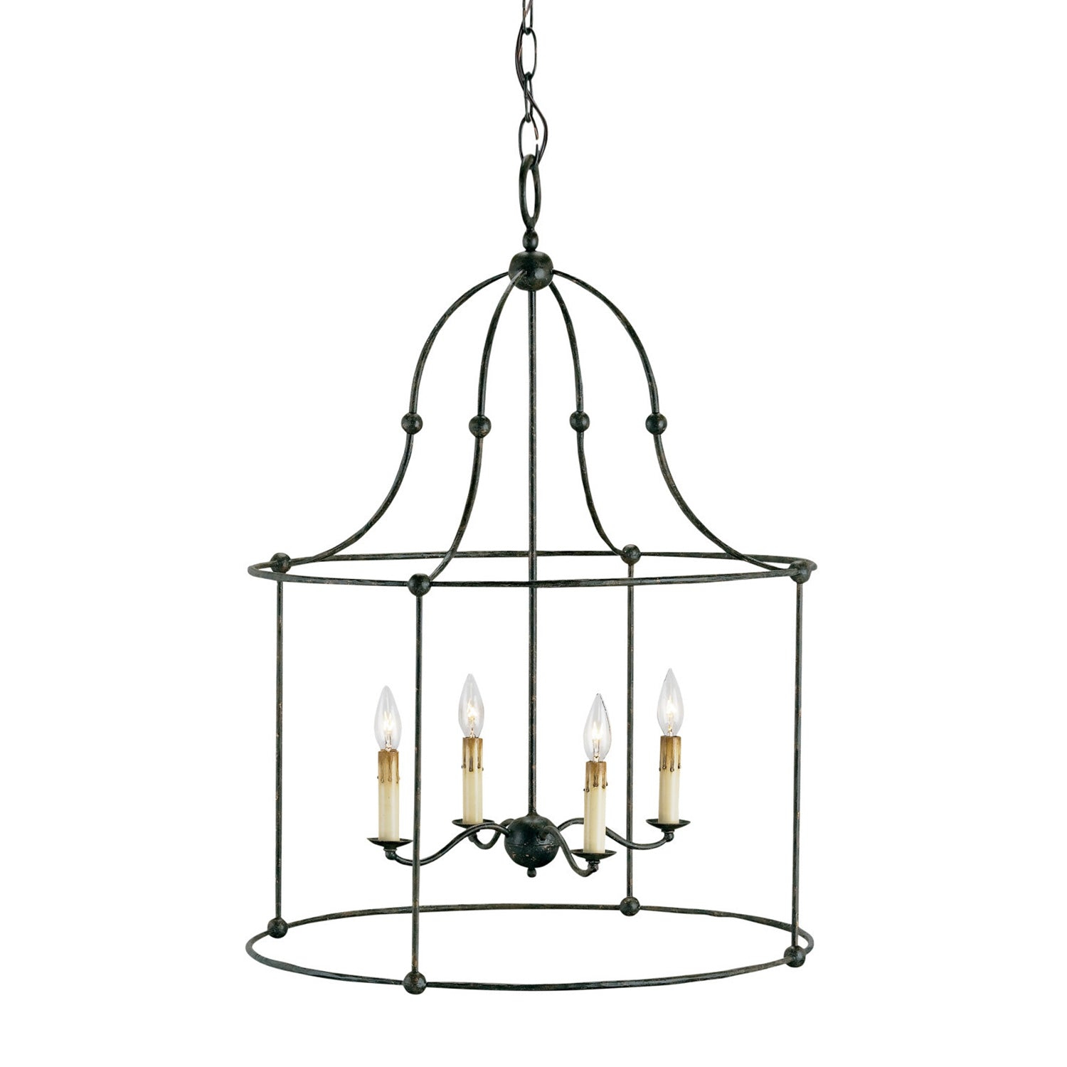 Mayfair 4-Light Candelabra Chandelier with Wrought Iron Cage
