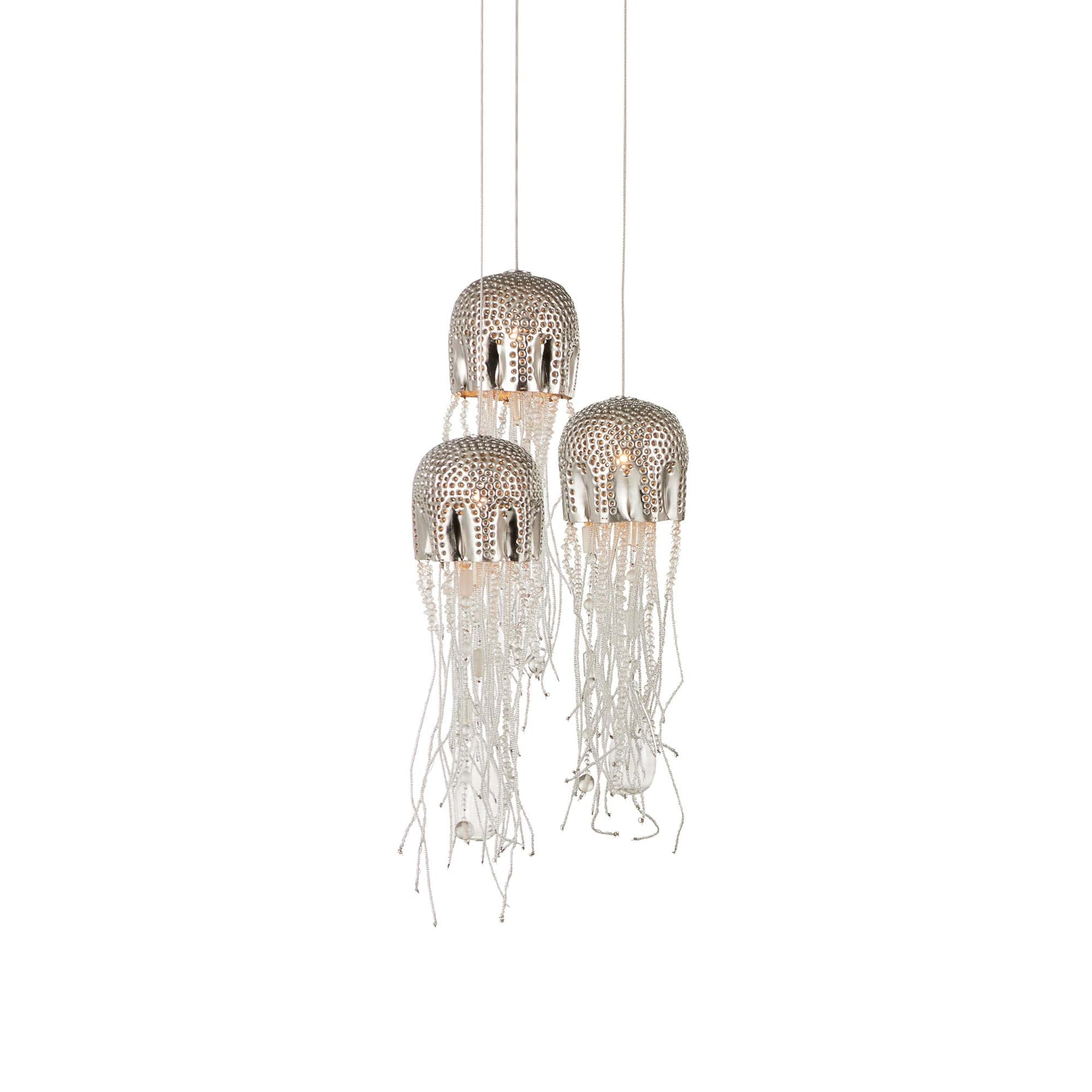 Mini Medusa Nickel & Glass 3-Light LED Pendant