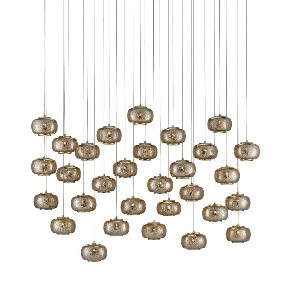 Modern Farmhouse Silver Globe 30-Light Cluster Pendant