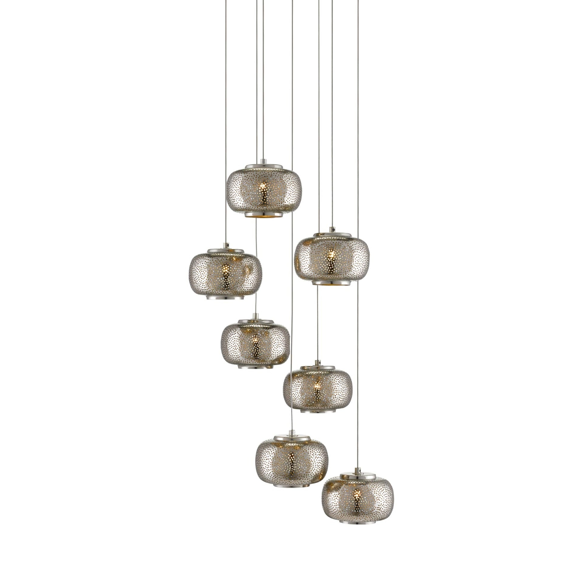 Pepper 7-Light Silver Nickel Globe Pendant