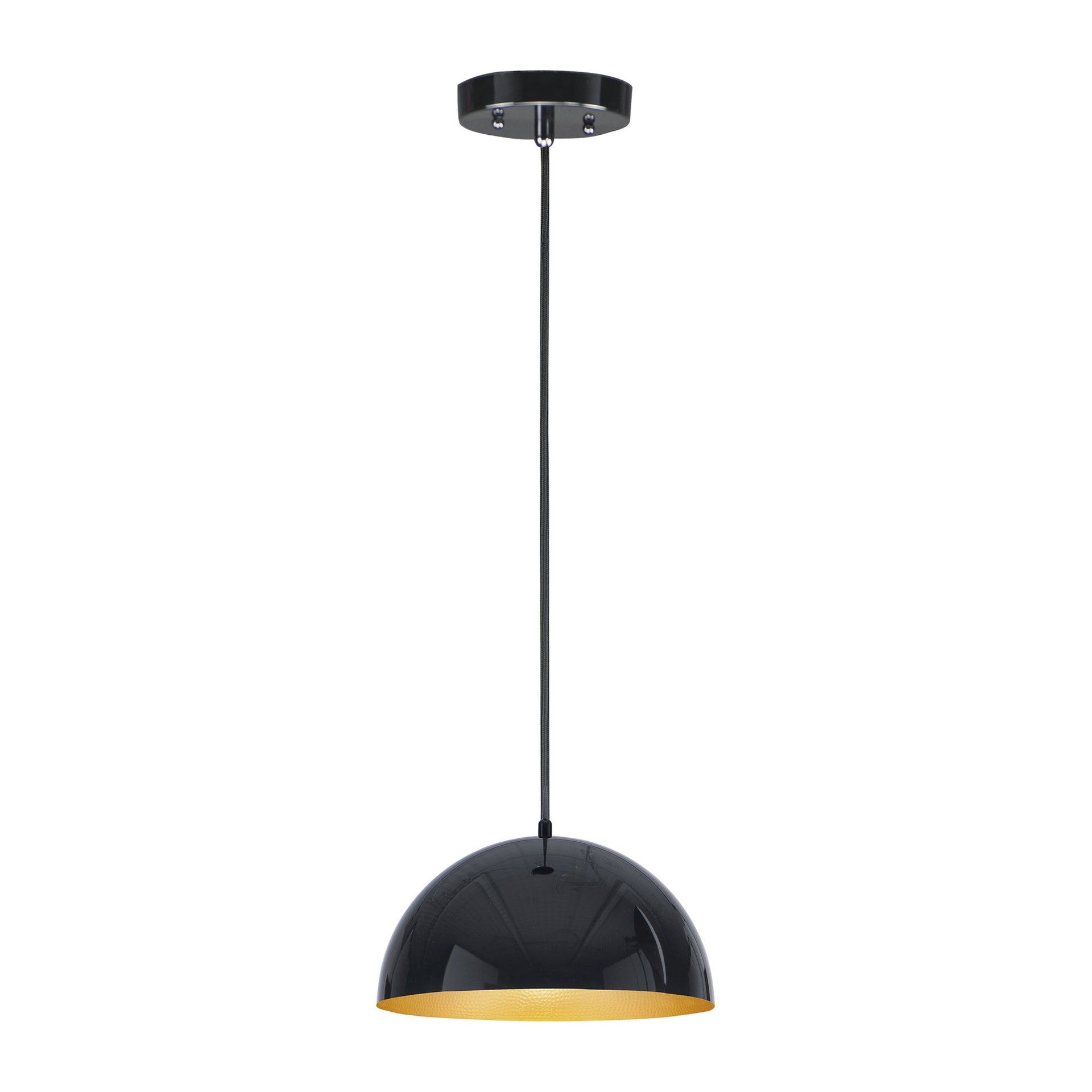 ET2 Lighting Hemisphere 1 - Light Pendant in  Gloss Black/Gold