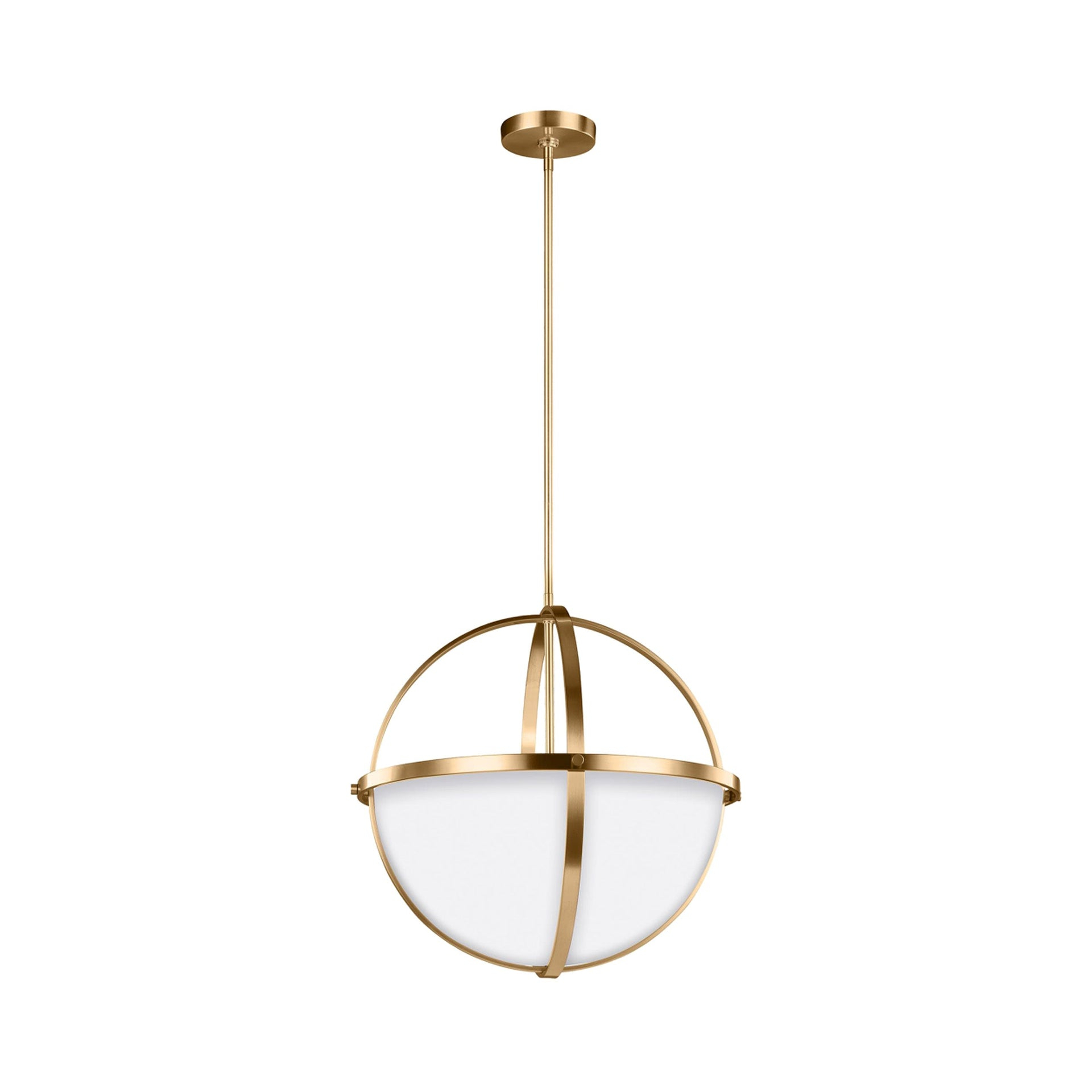 Alturas 3-Light Satin Brass Pendant with Etched White Glass