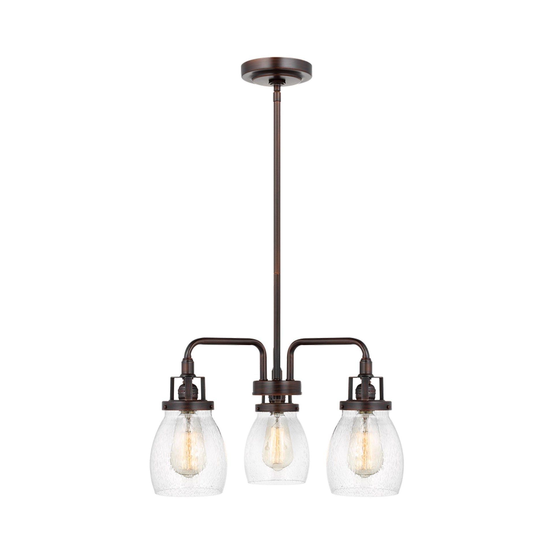 Belton 52'' Bronze 3-Light Chandelier with Clear Seeded Glass