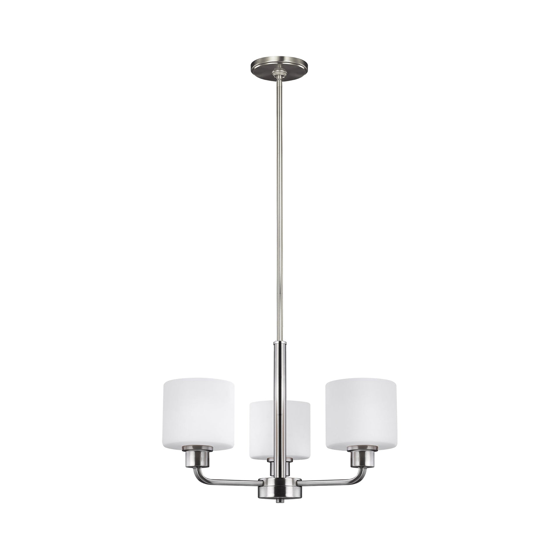 Generation Lighting Canfield 3 -Light Brushed Nickel Transitional For Use in Dining Rooms, Foyers, Kitchens, Chandelier