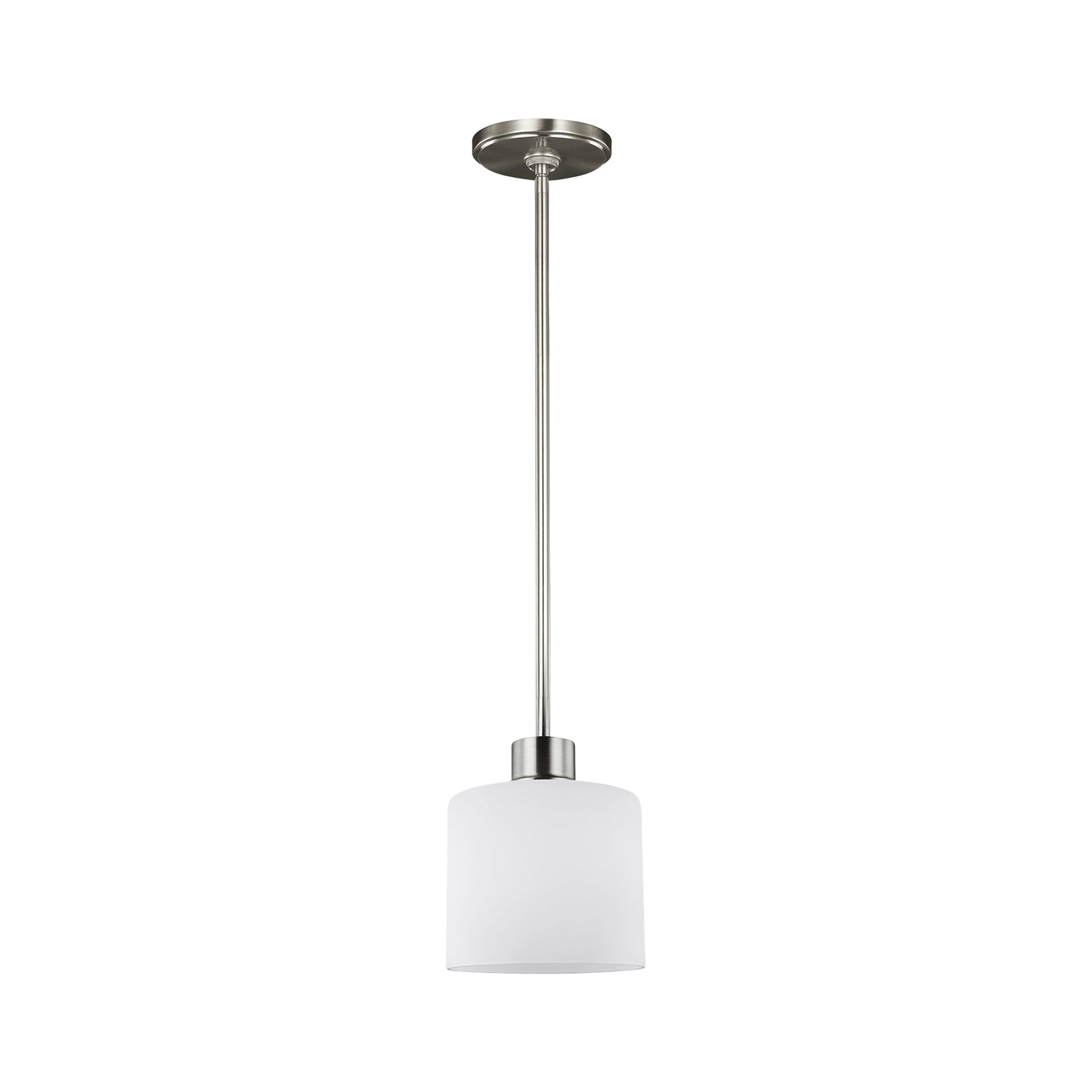 Canfield Mini-Pendant in Brushed Nickel with Etched Glass