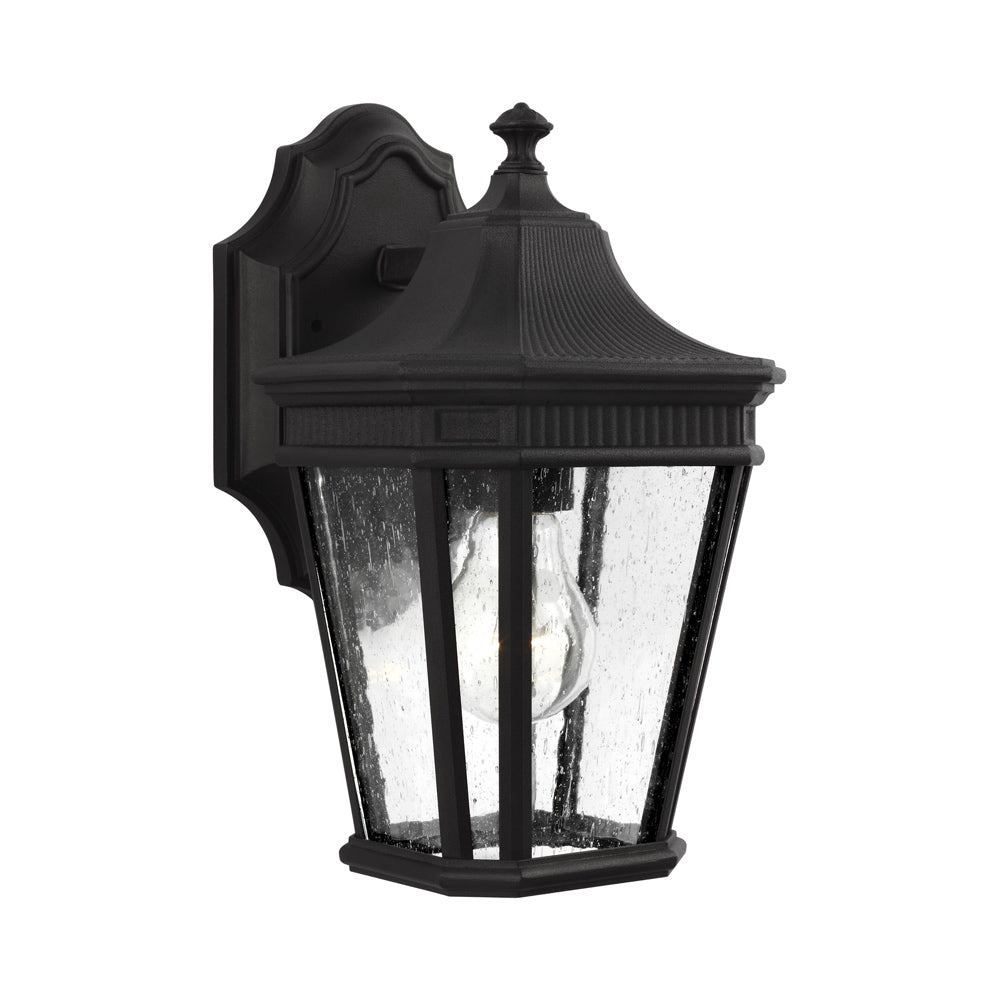 Sea Gull Lighting OL5420BK Cotswold Lane - Outdoor Wall Lantern Traditional Aluminum Approved for Wet Locations in Traditional Style - 6.5 Inches Wide by 11.5 Inches High