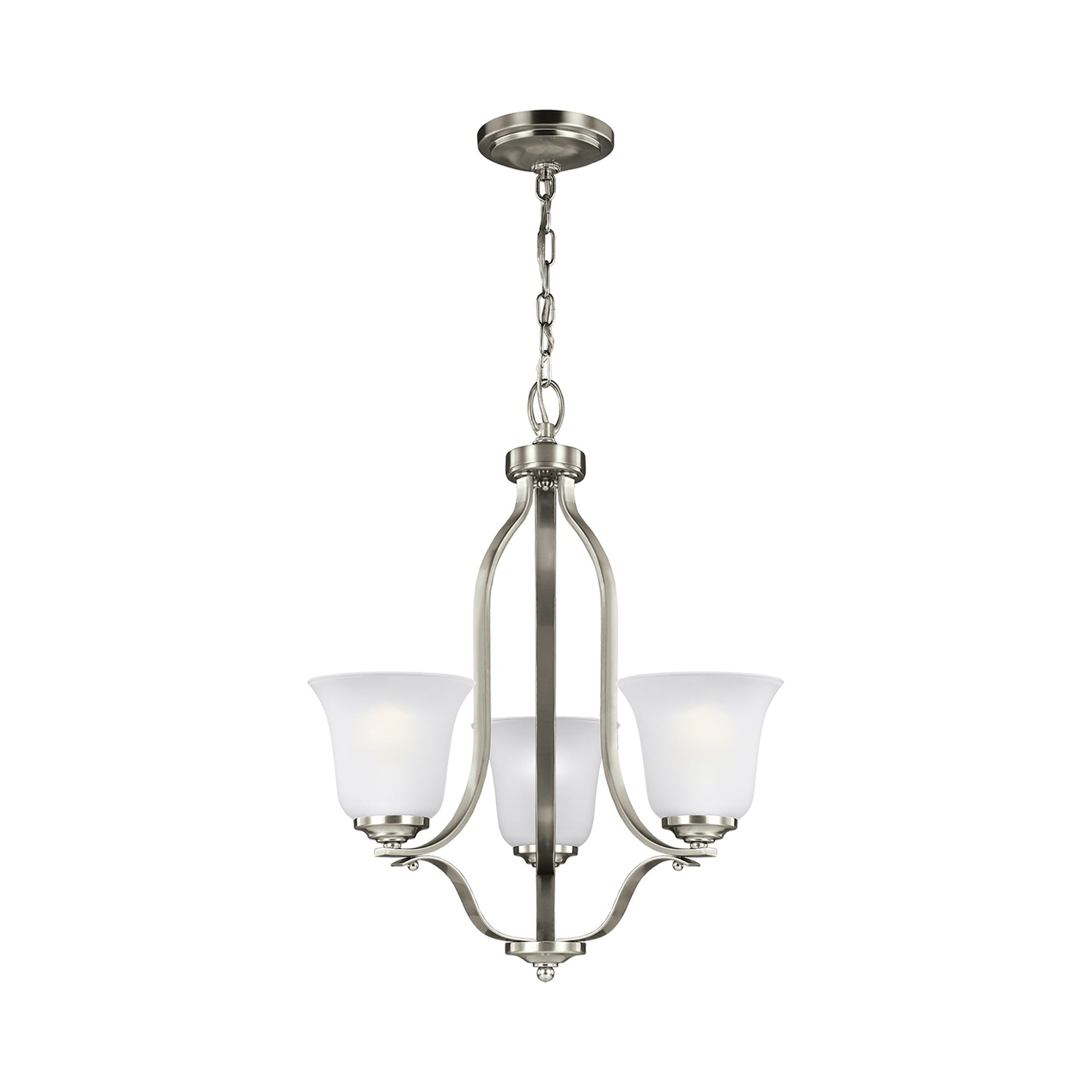 LeCeleBee Generation - Transitional Three Light Chandelier from Seagull-Emmons Collection in Pewter, Silver Finish, Brushed Nickel, Height: 22. 50 inches W...