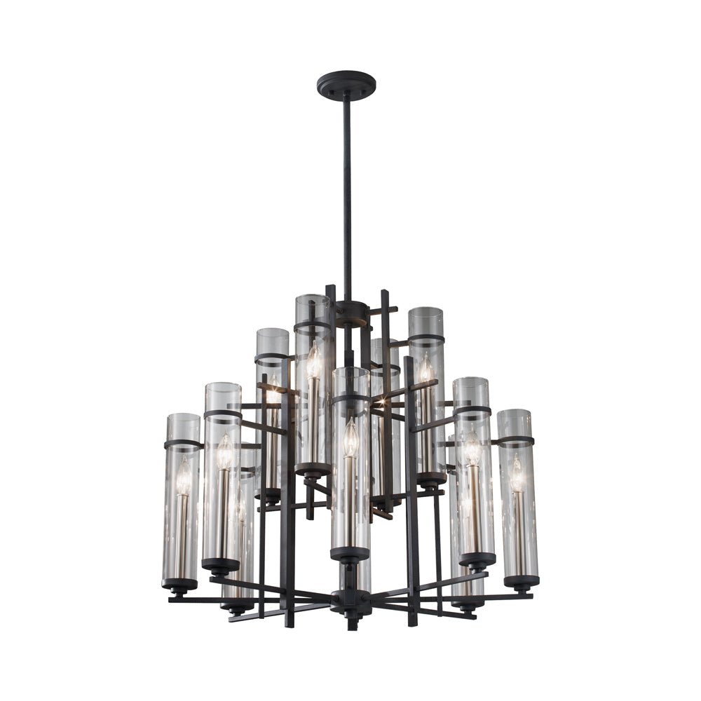 Generation Lighting Ethan 30" Forged Iron 2-Tier 12-Light Chandelier