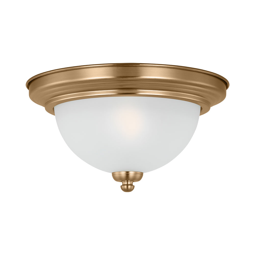 Geary Satin Brass Indoor/Outdoor LED Bowl Flush Mount
