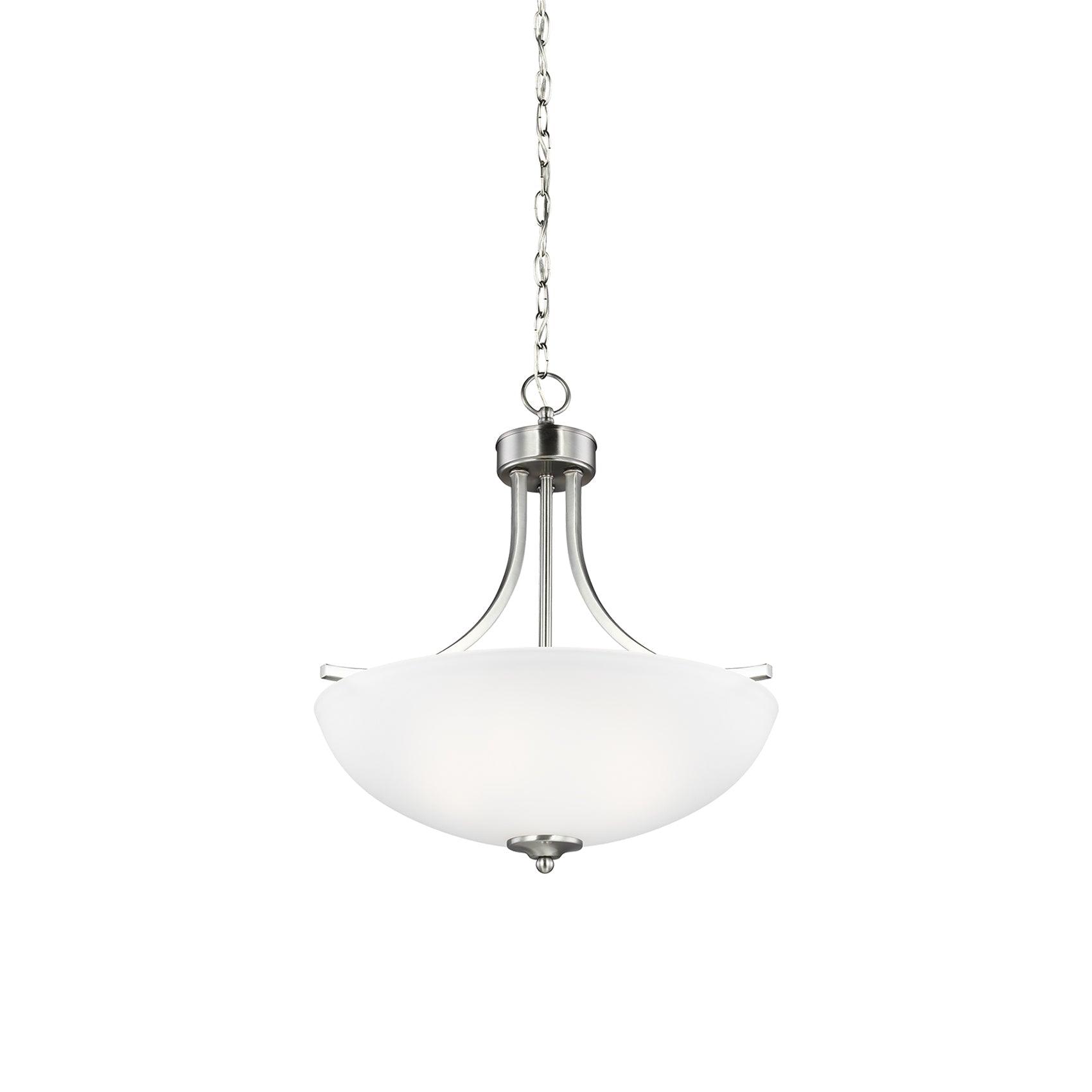 Geary 18" Brushed Nickel LED Pendant with Satin Etched Glass