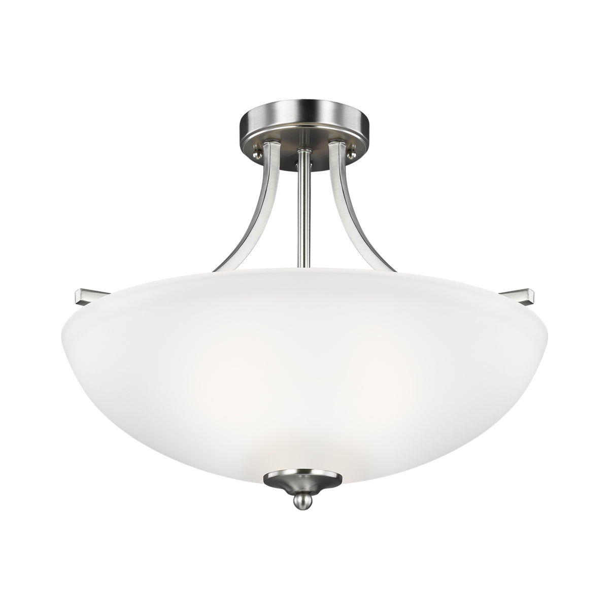 Geary 3-Light Brushed Nickel Semi-Flush Mount Convertible Pendant