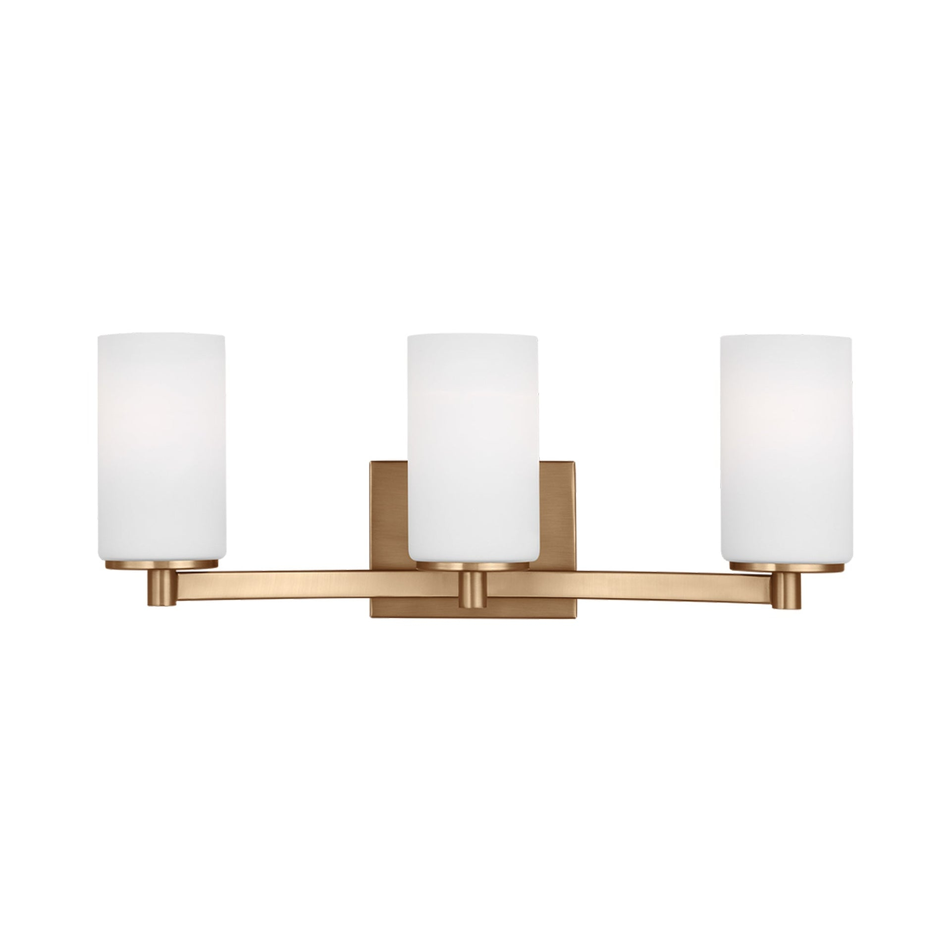 Satin Brass 3-Light Dimmable Bath Vanity Fixture