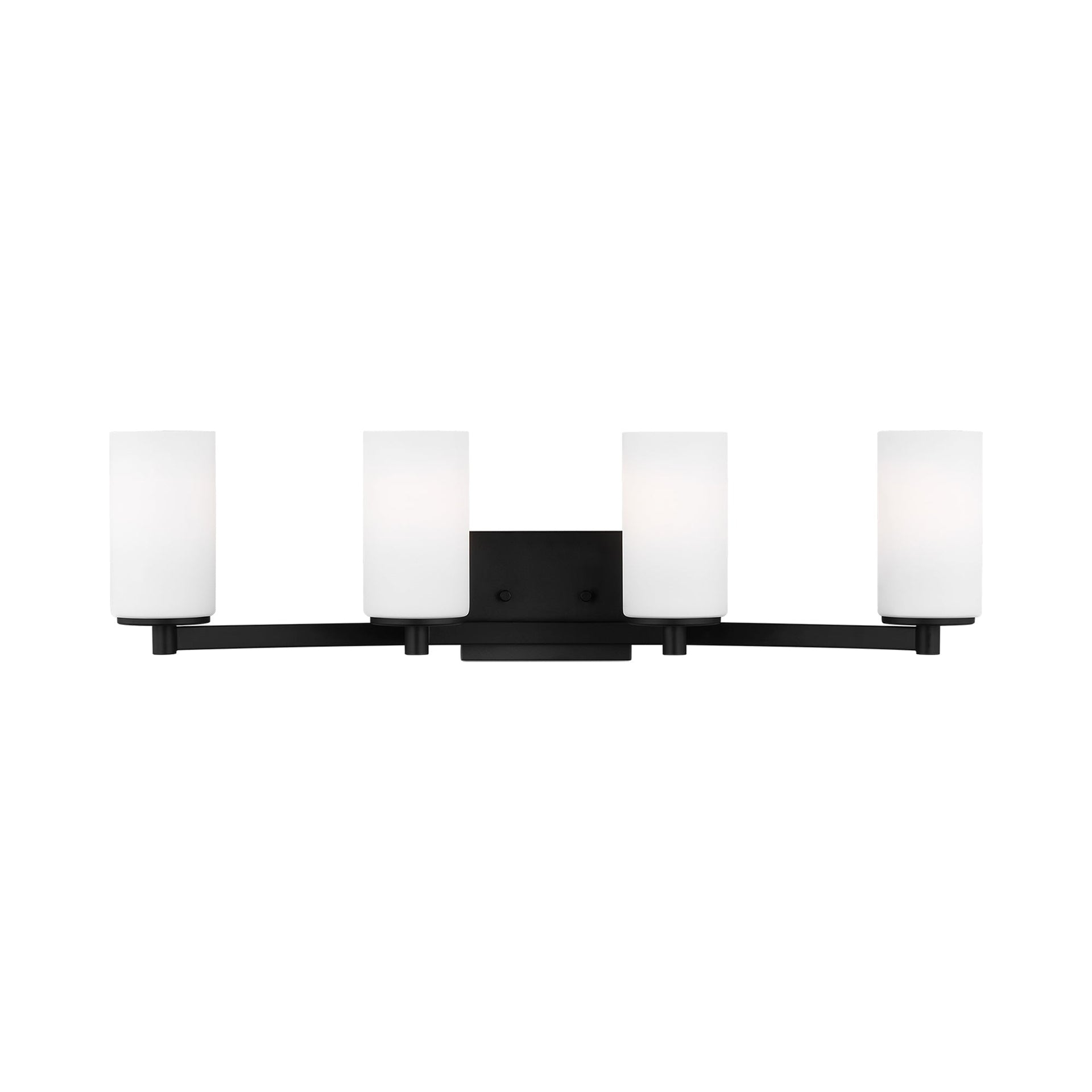 Midnight Black 29" Vanity Light with Etched Glass Shades