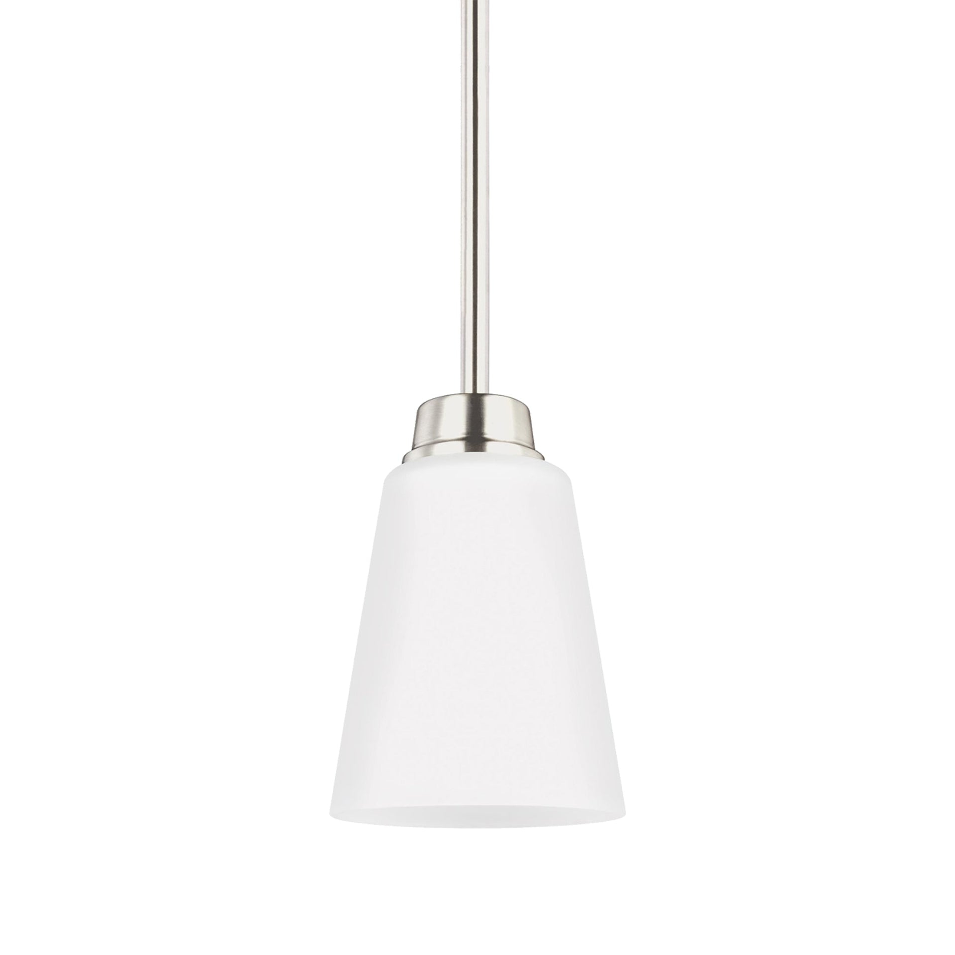 Kerrville 6'' Mini-Pendant in Brushed Nickel with Satin Etched Glass