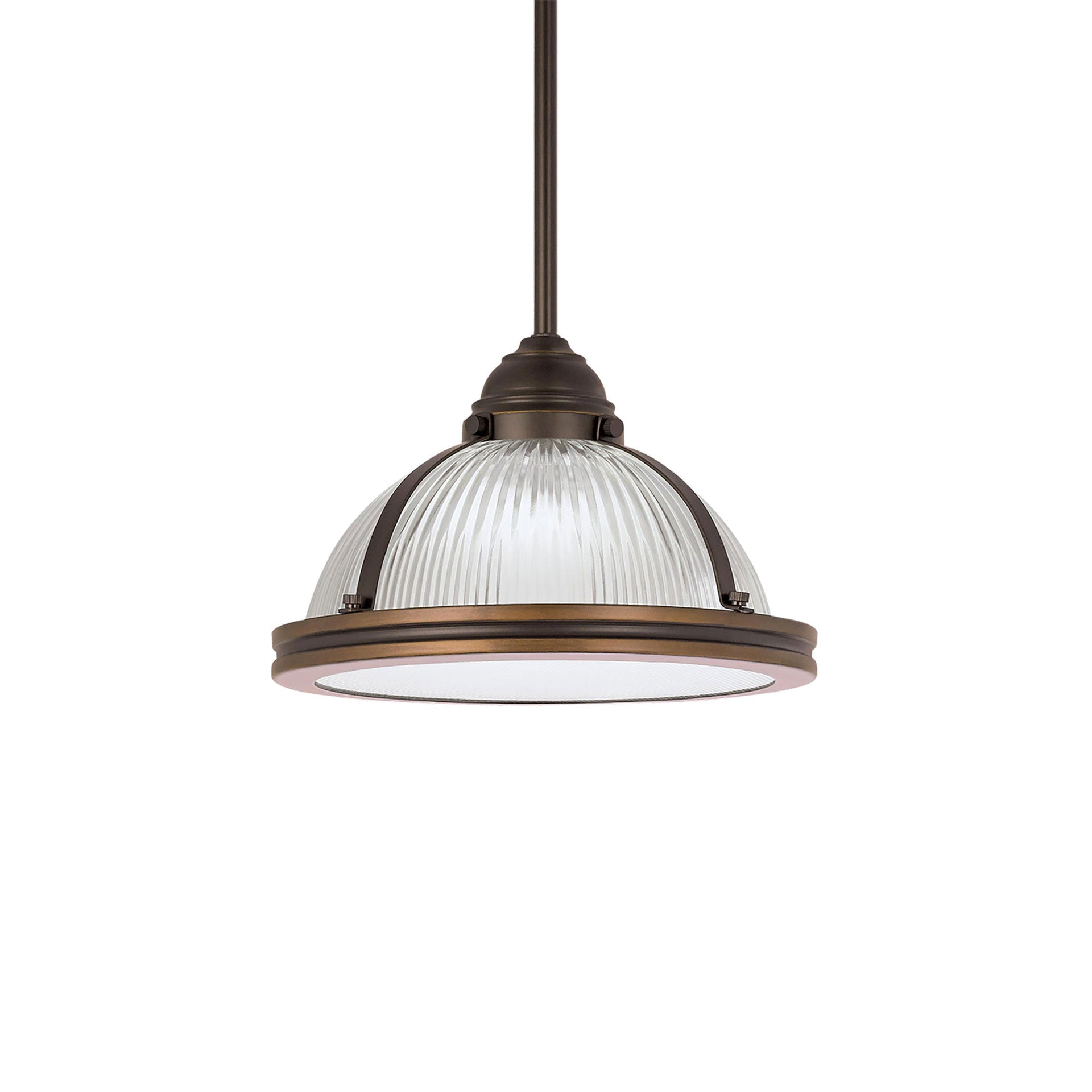 Autumn Bronze 10" LED Pendant with Clear Textured Glass Shade