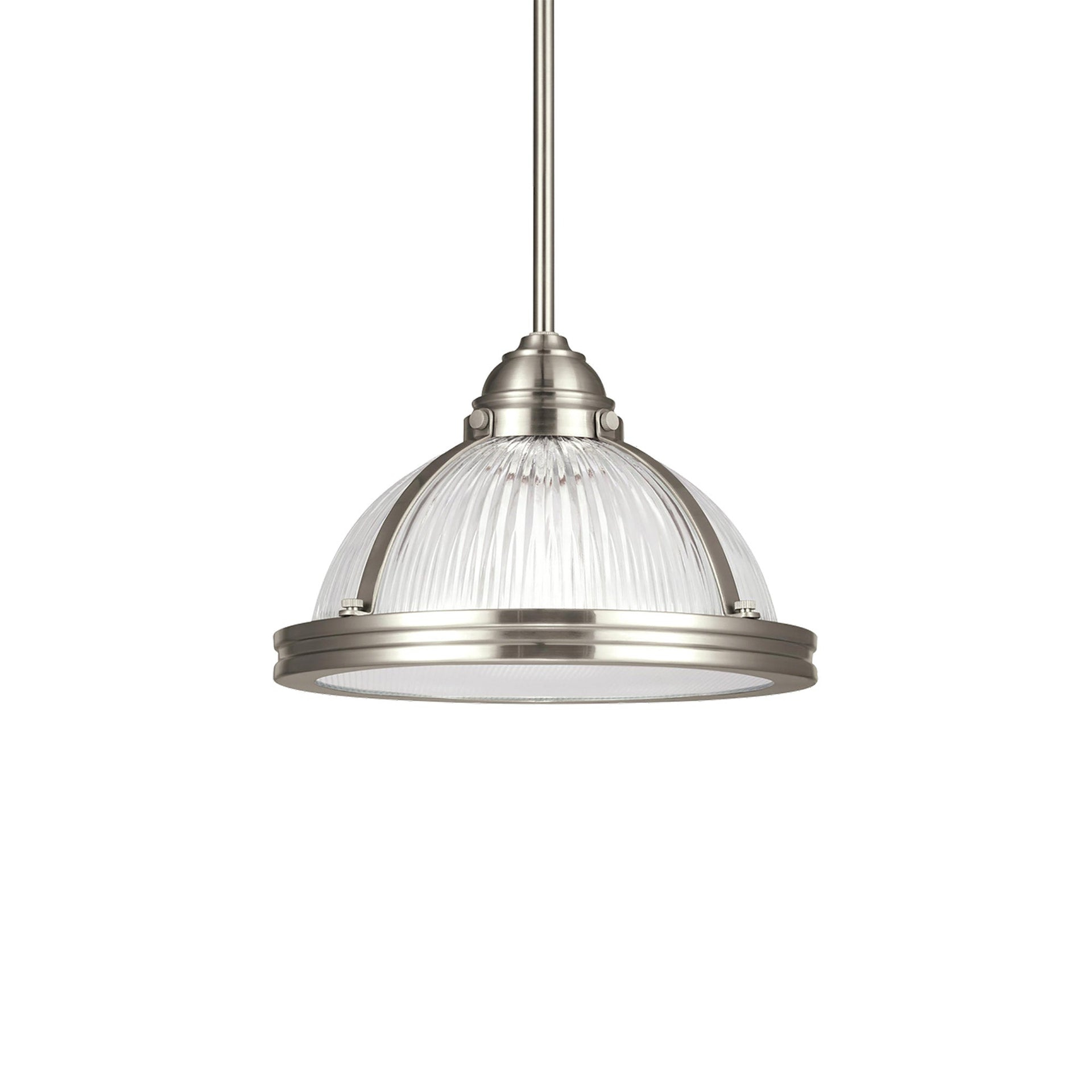 Brushed Nickel Clear Glass LED Pendant Light