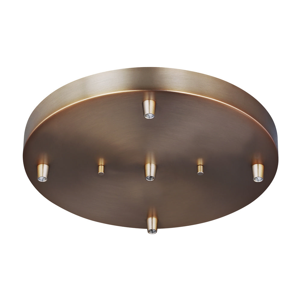 Towner Mid-Century Satin Brass 5-Light Cluster Pendant Canopy